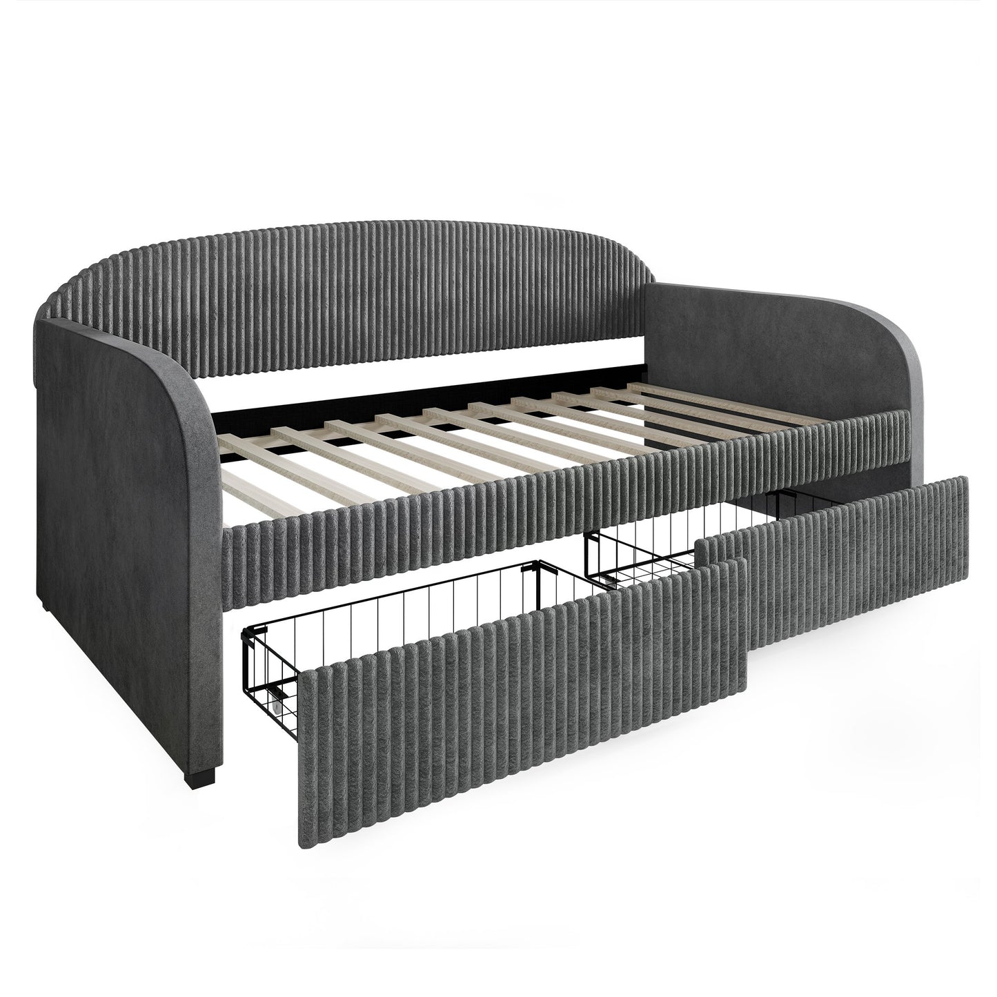 Kewell Corduroy Modern Velvet Twin Daybed