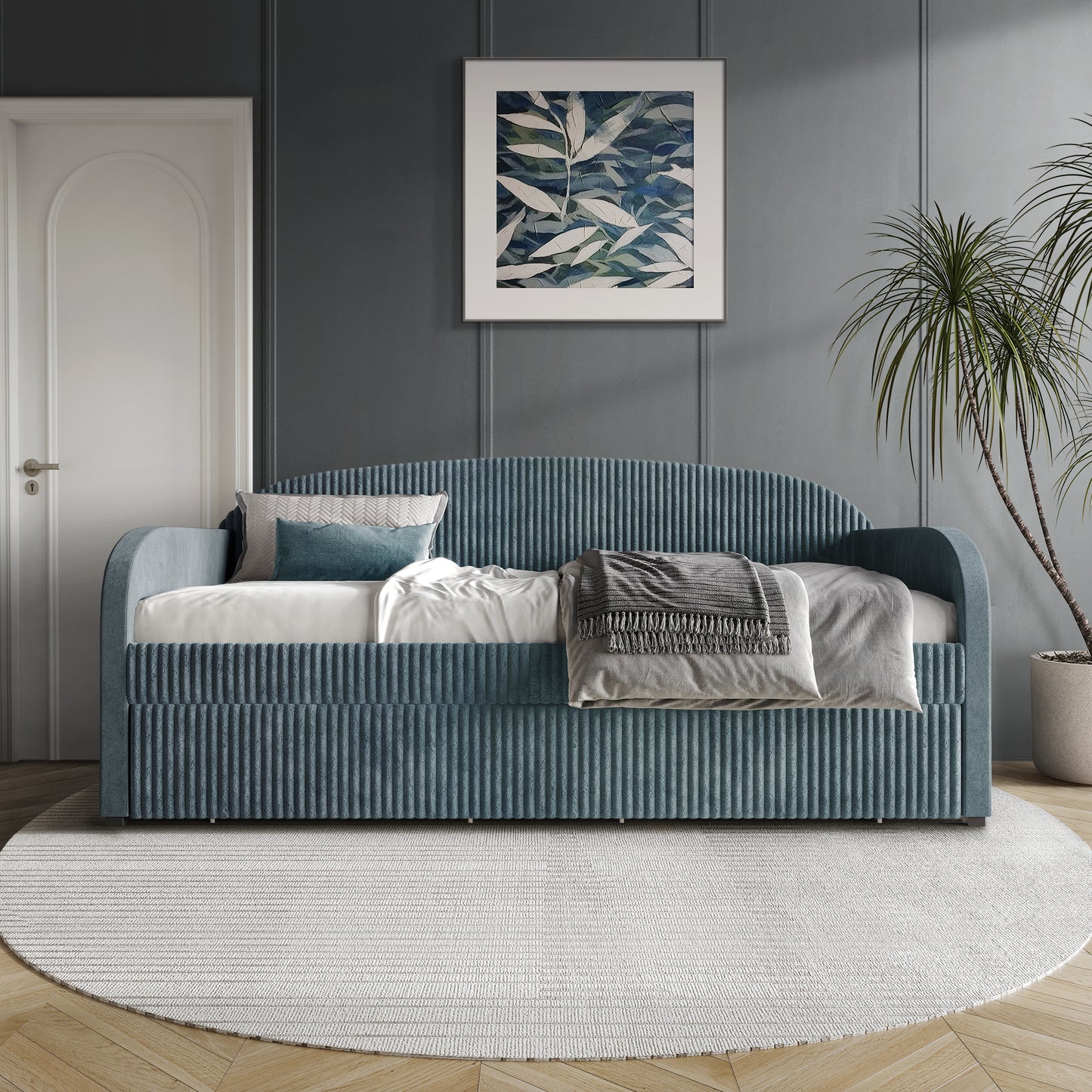 Kewell Corduroy Modern Velvet Twin Daybed