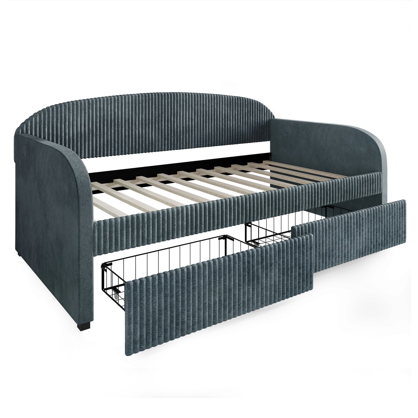 Kewell Corduroy Modern Velvet Twin Daybed