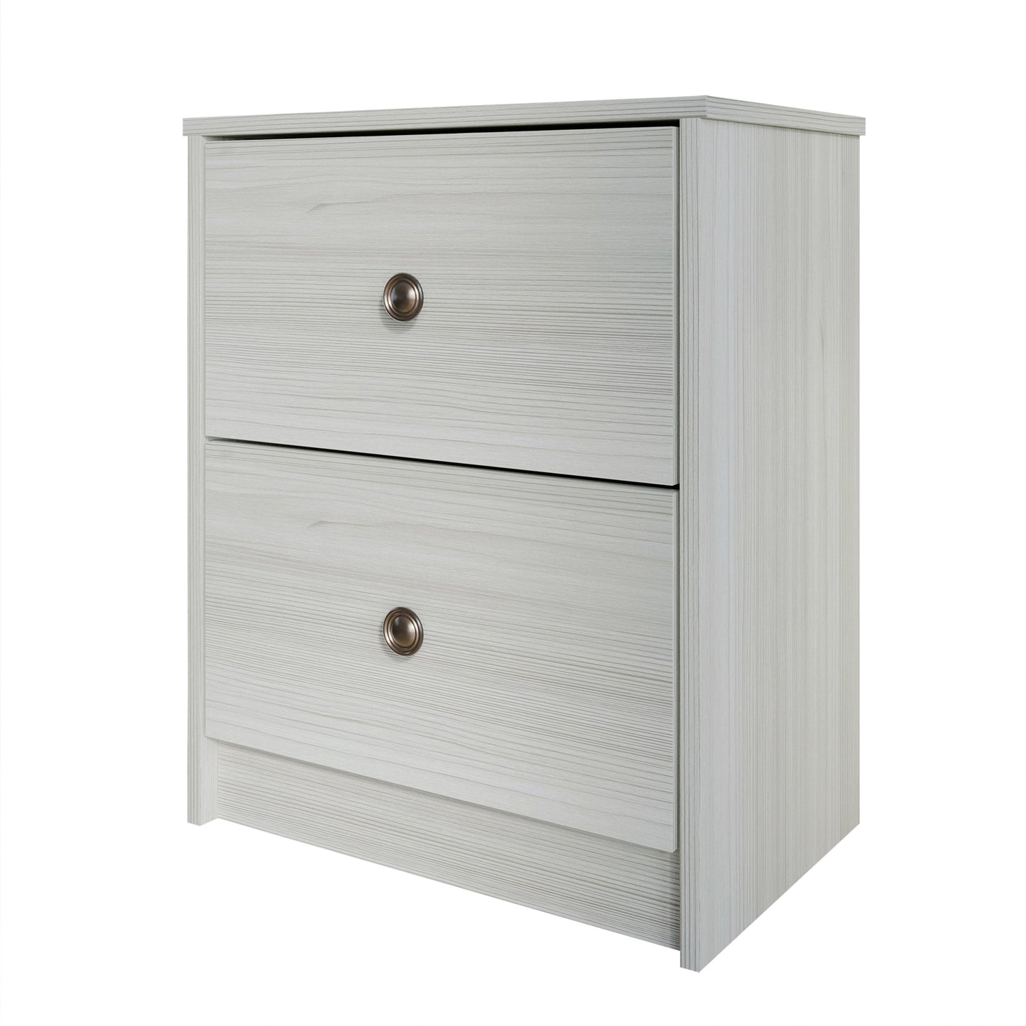 Erlend Clean-Lines Minimalist 2-Drawer Nightstand