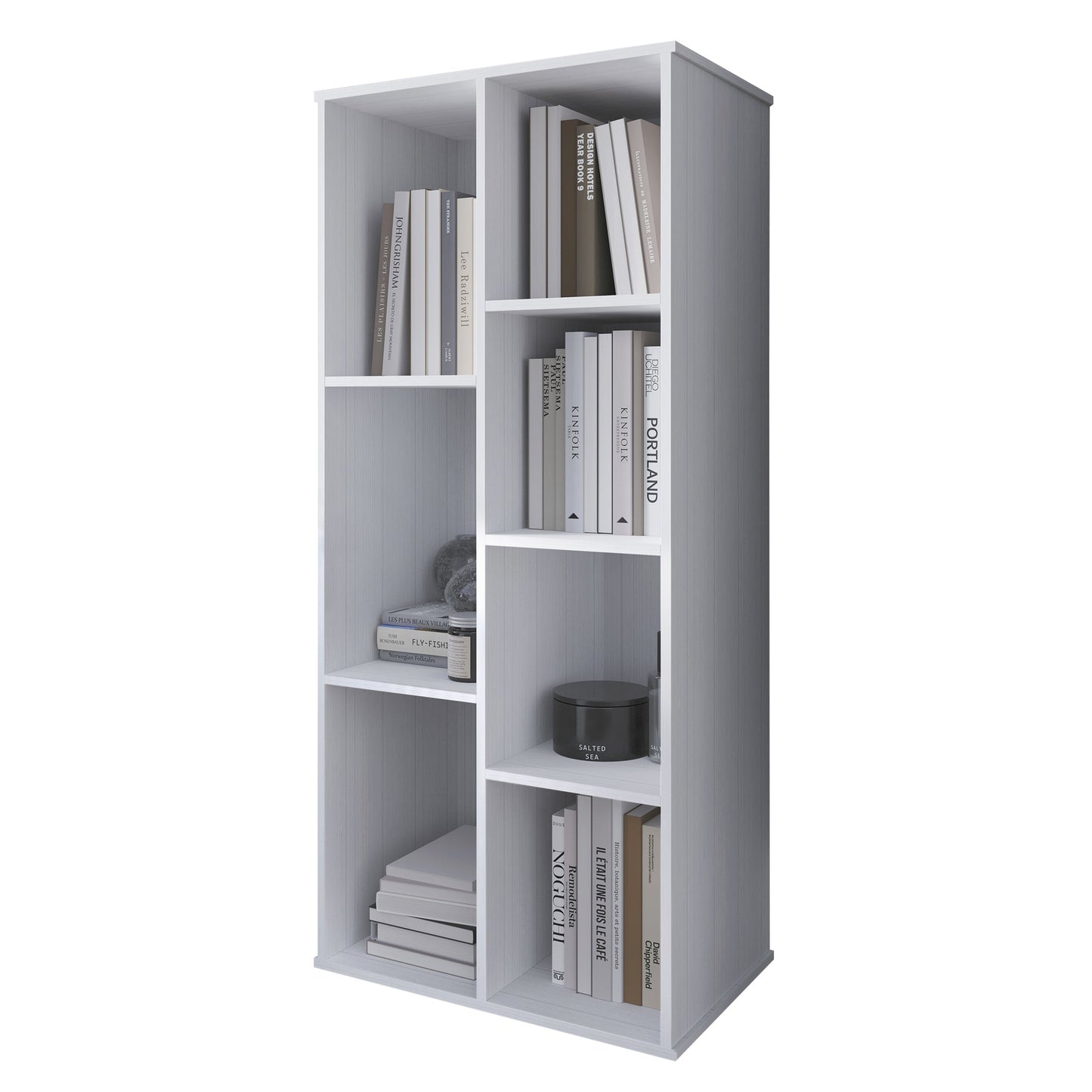 Colello Wooden Seven Cubby Shelves Bookcase