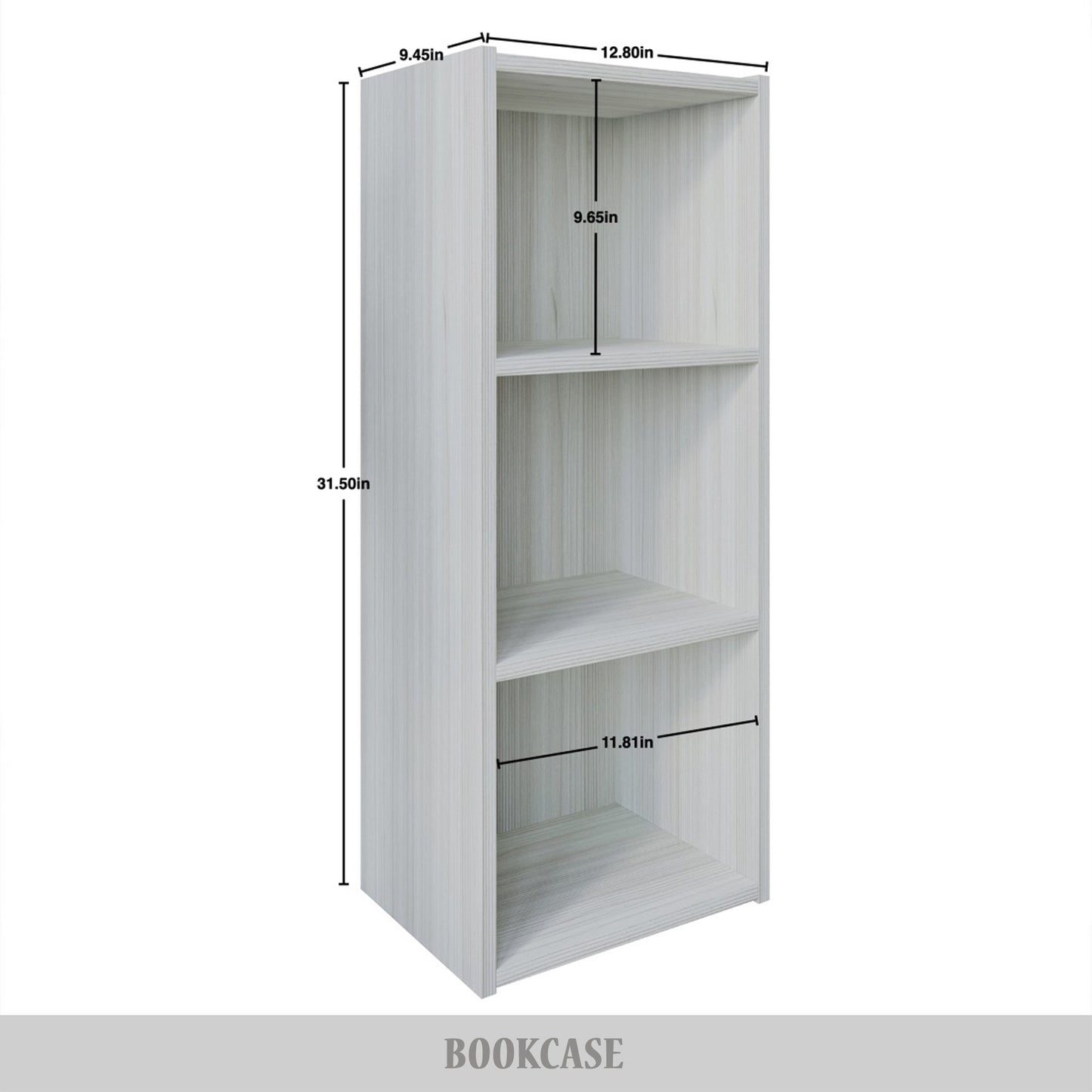 Machin Wooden 3-cube Shelves Bookcase