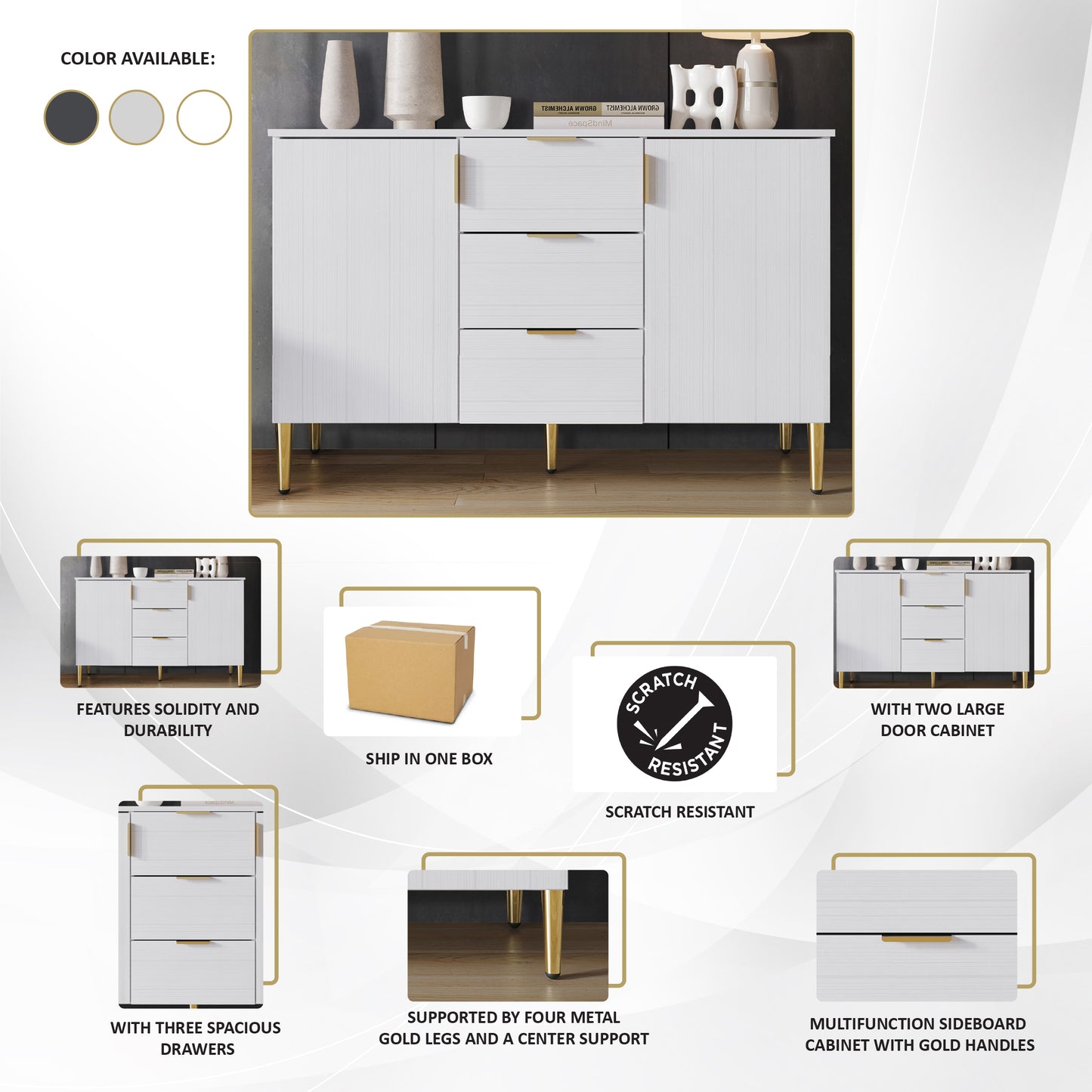 Tiegen Clean-Lines Sideboard