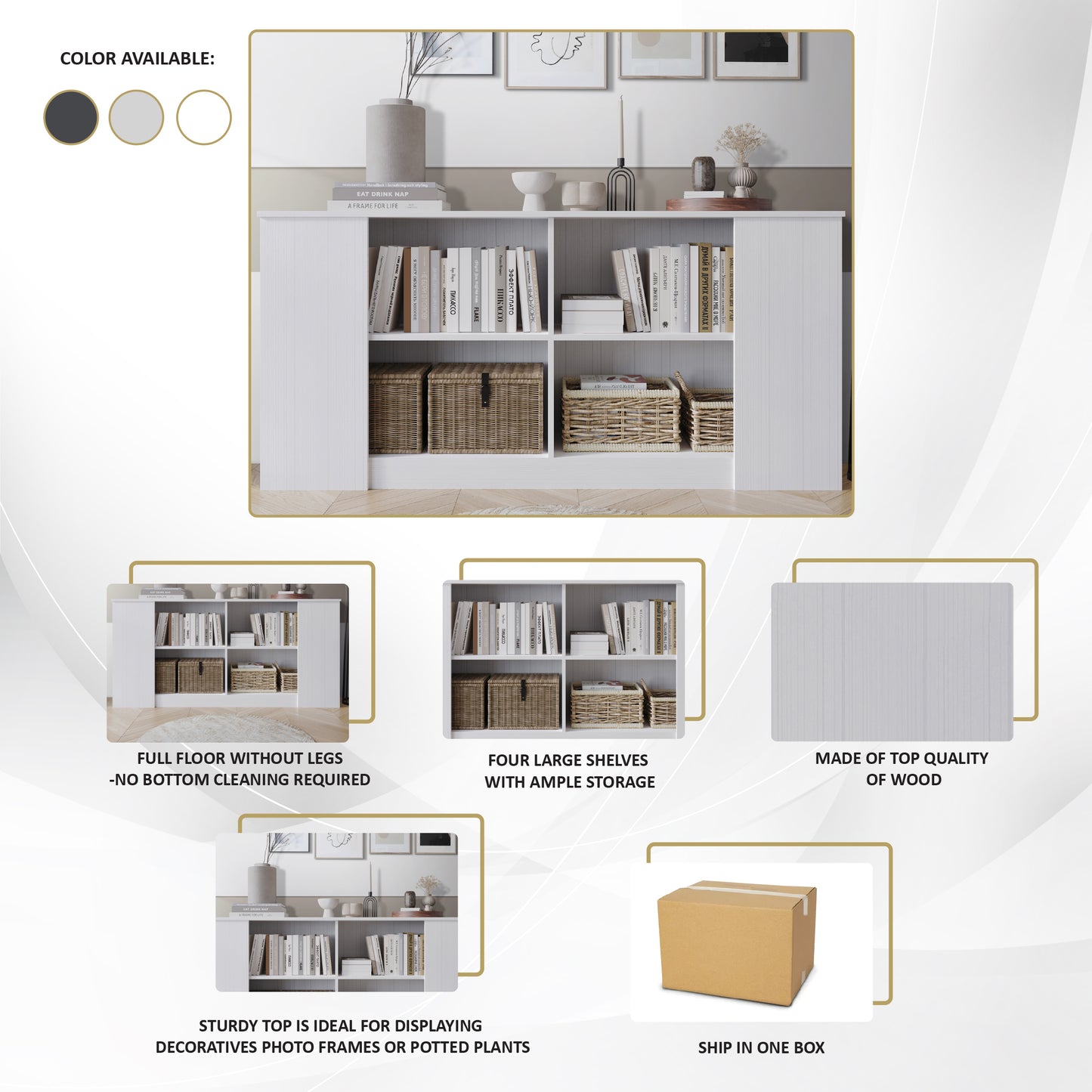 Kondoju Clean-Lines Wooden Sideboard