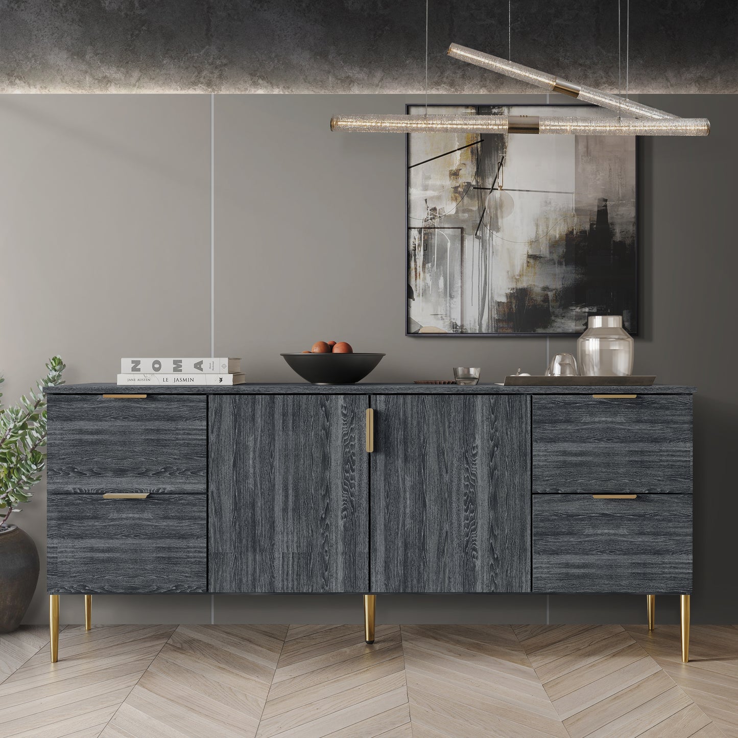 Tiniya Modern and Luxury Clean-Lines Sideboard