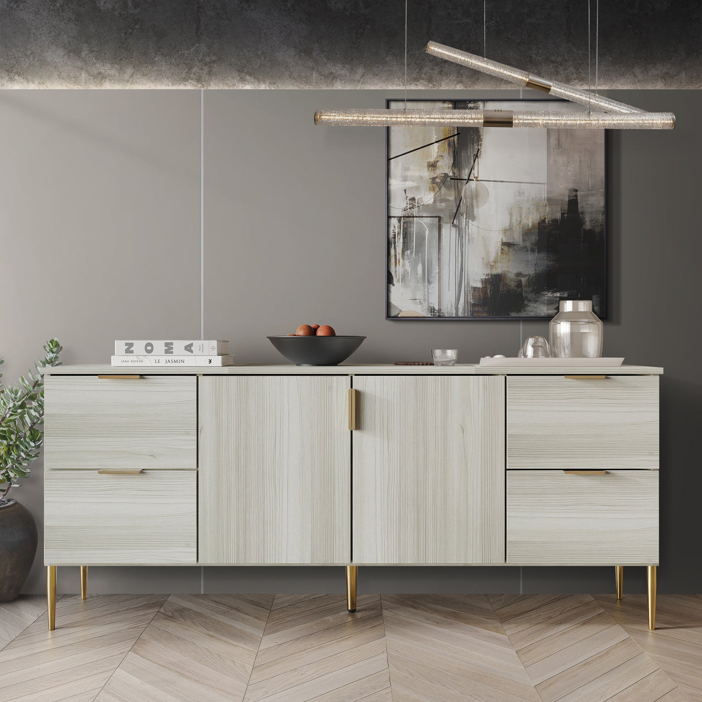 Tiniya Modern and Luxury Clean-Lines Sideboard