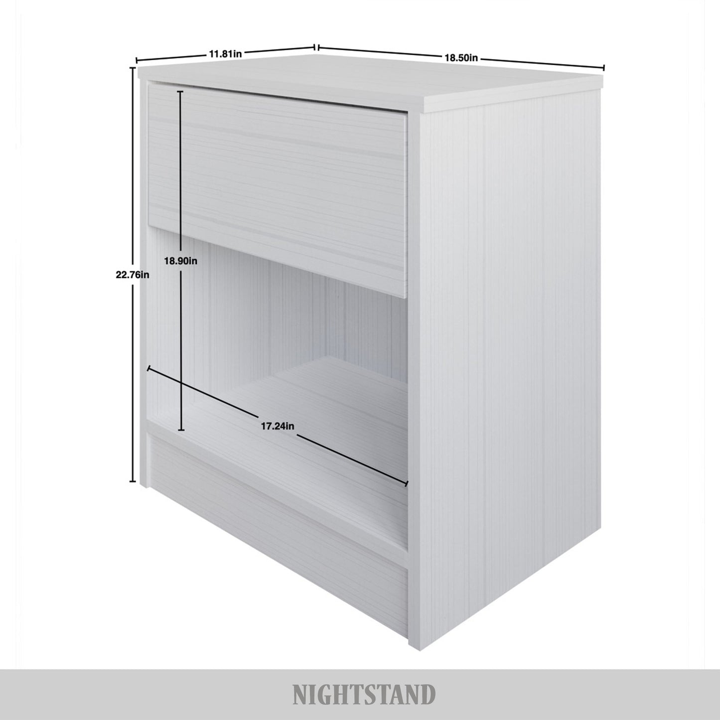 Pedri Clean-Lines One Drawer Nightstand