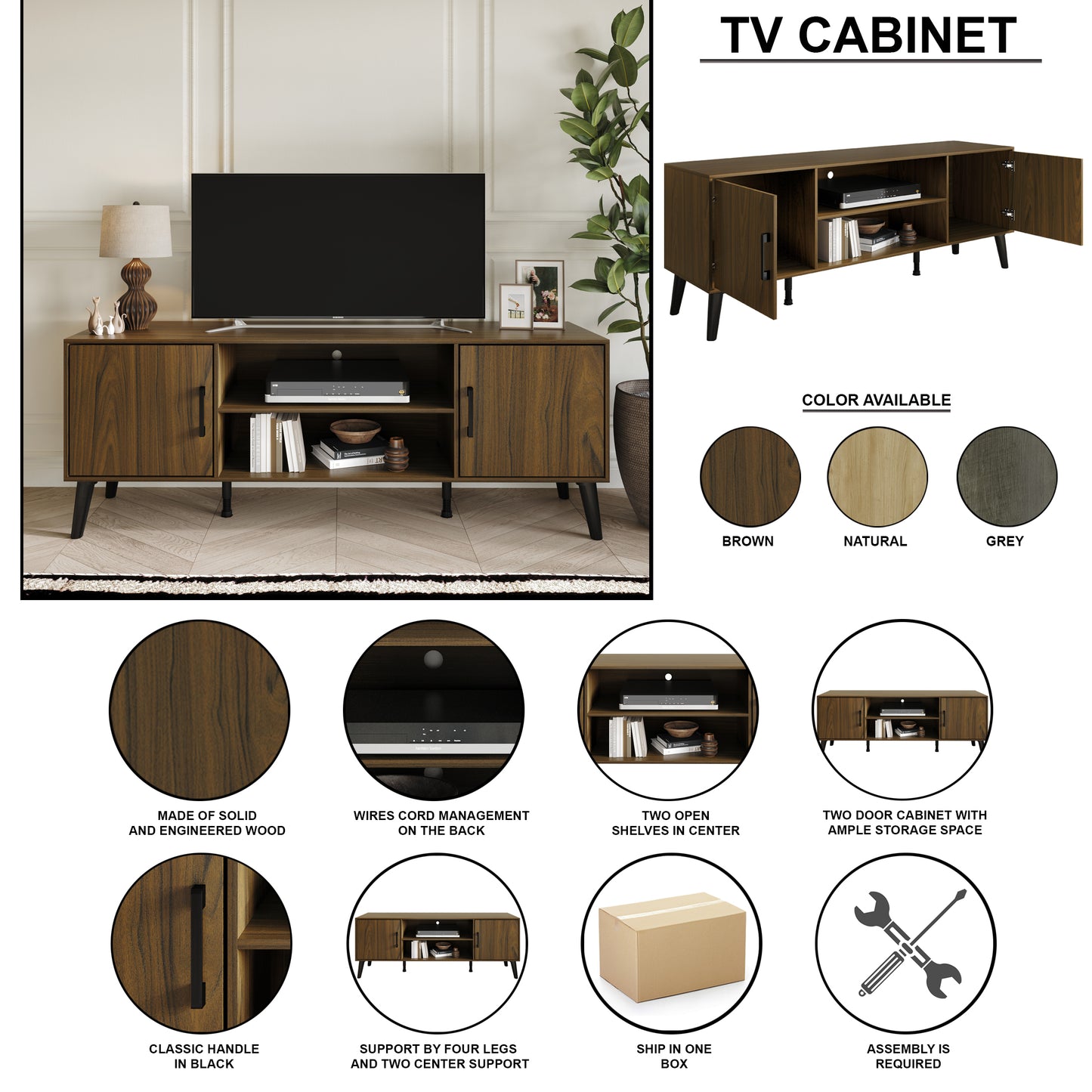 Hannelore 60-Inch TV Stand Console