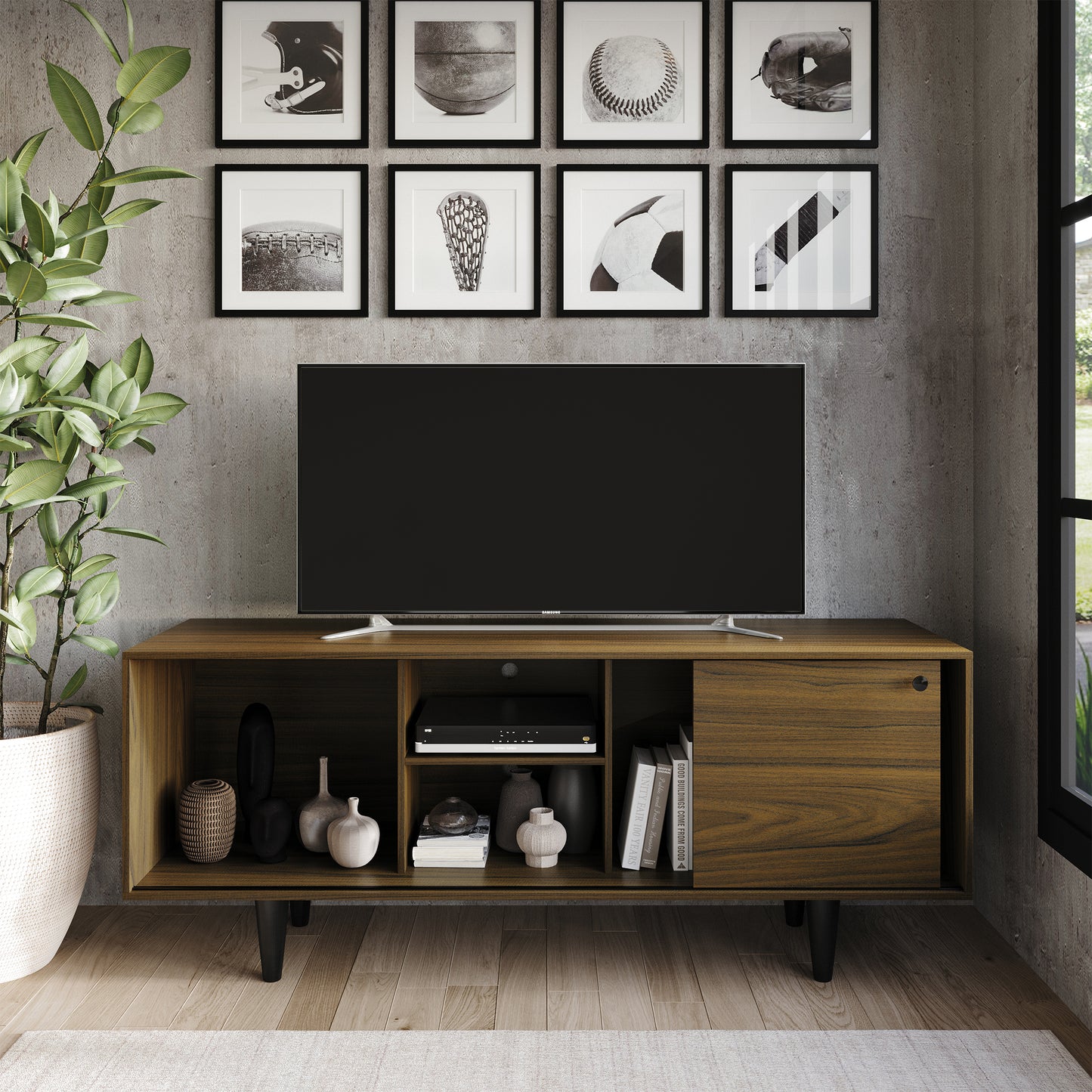 Hanh Mid-Century Modern TV Stand Console