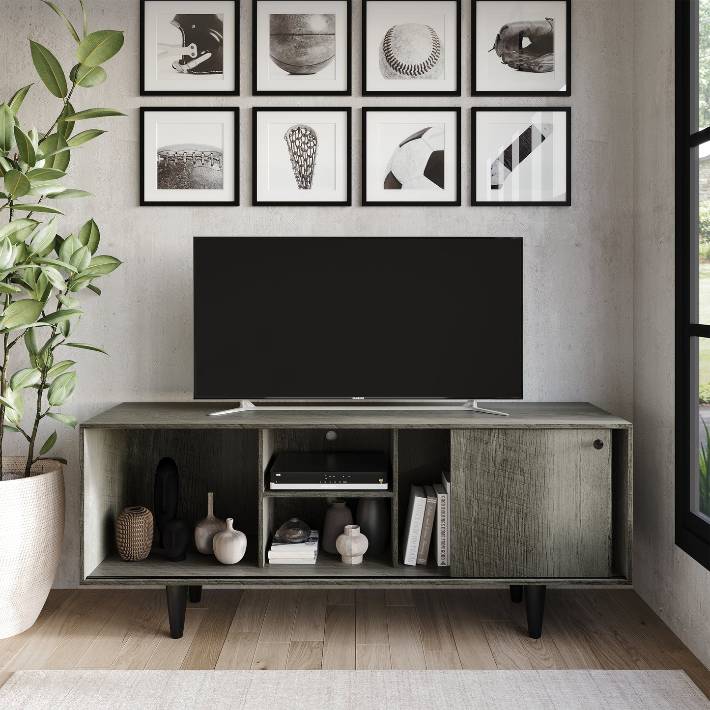 Hanh Mid-Century Modern TV Stand Console