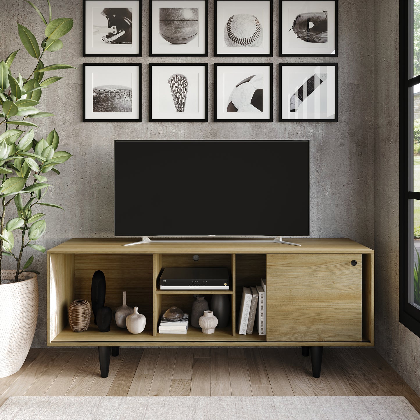 Hanh Mid-Century Modern TV Stand Console