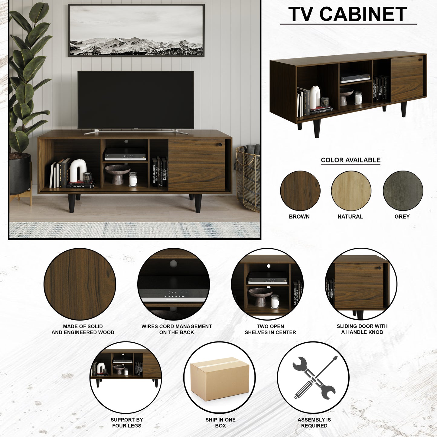 Hanh Mid-Century Modern TV Stand Console