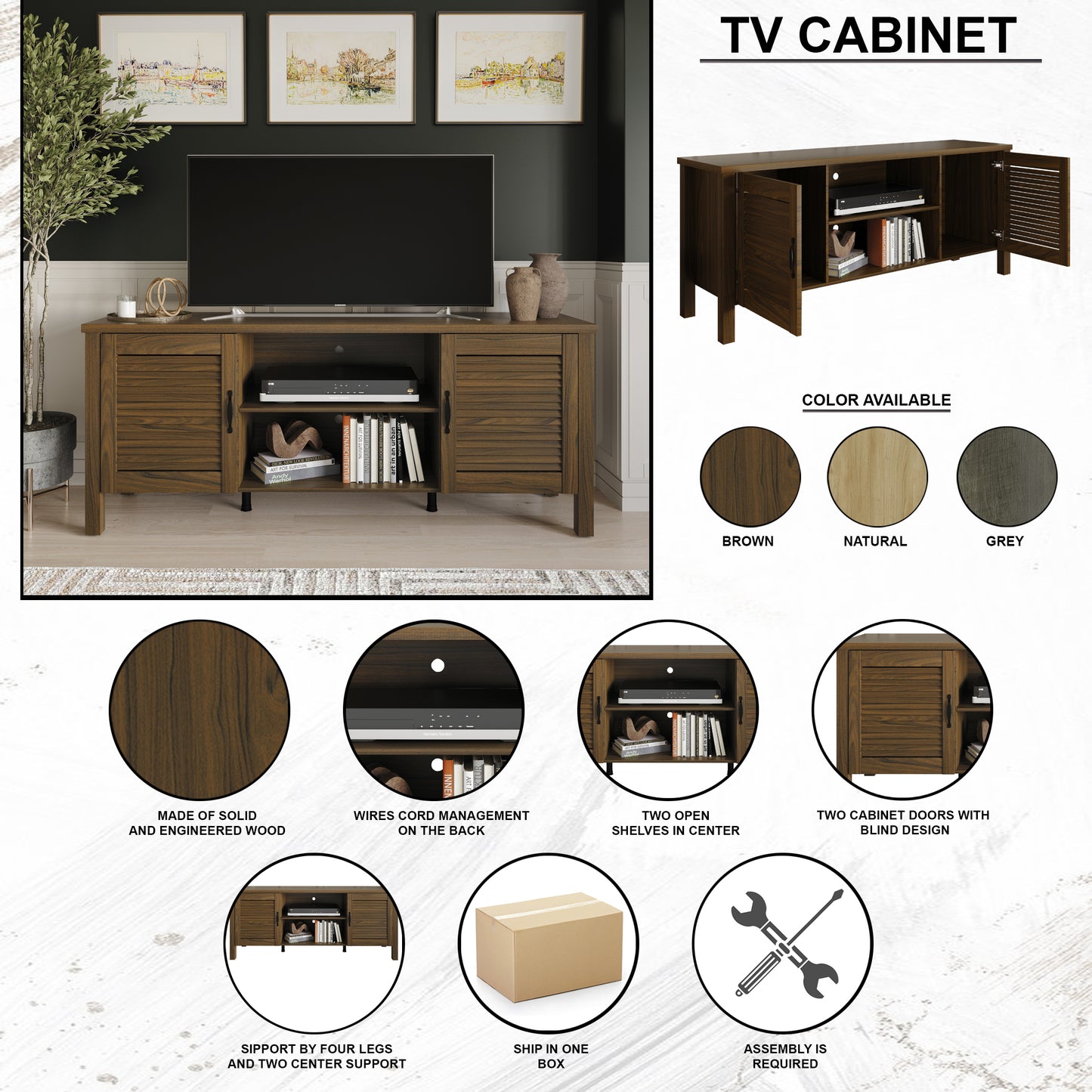 Laycey Vintage TV Stand Console