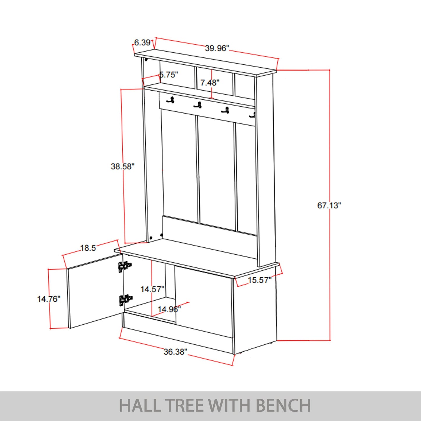 Logenita Hall Tree with Bench