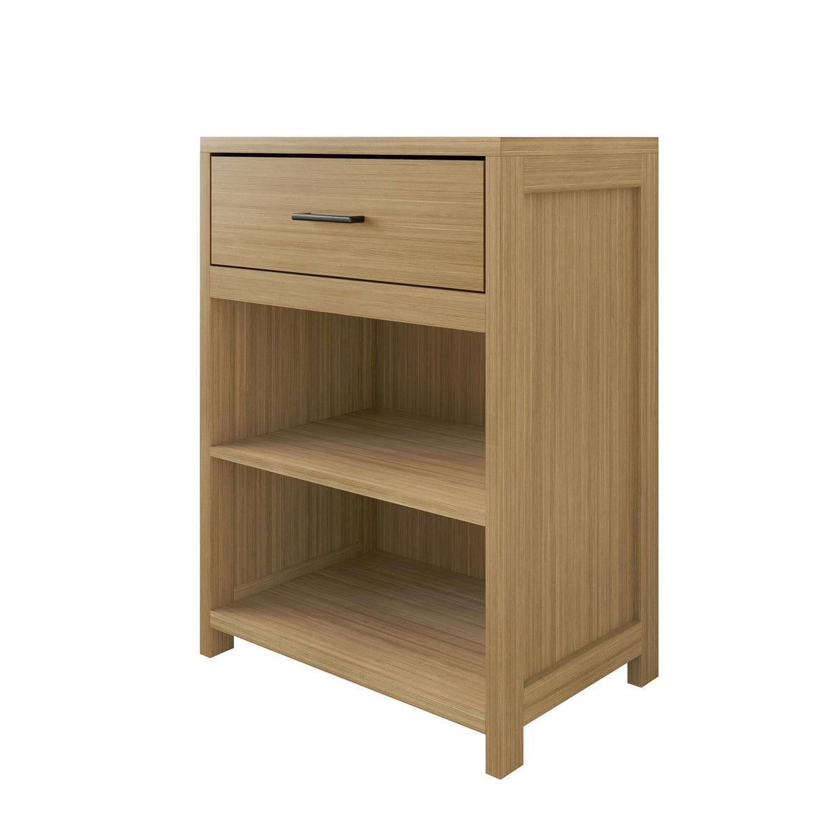 Modern Wooden Storage Cabinet with Drawer & Open Shelves