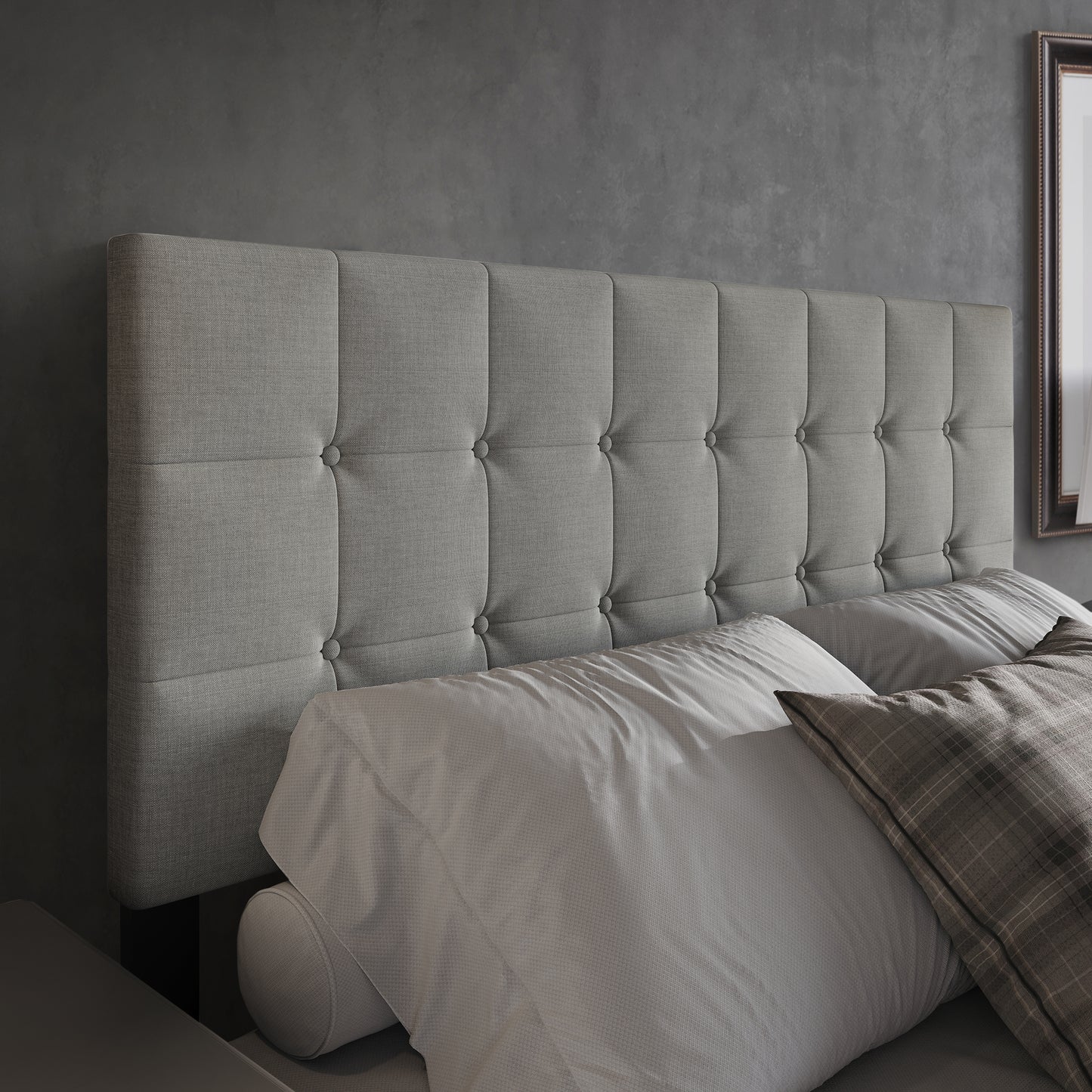 Raickett Button-Tufted Rectangle Upholstered Headboard