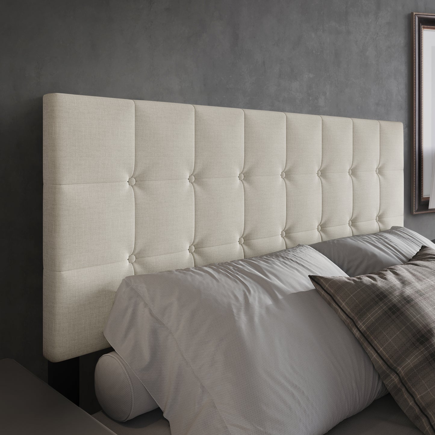 Raickett Button-Tufted Rectangle Upholstered Headboard