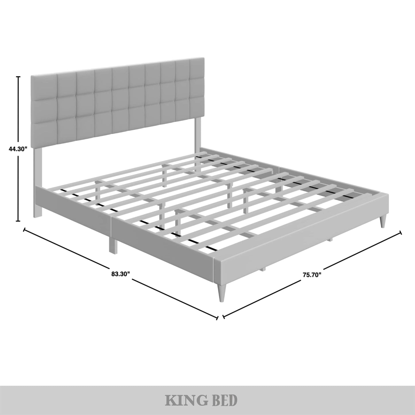 Kearn Clean-Lines Stitching Linen Upholstered Bed