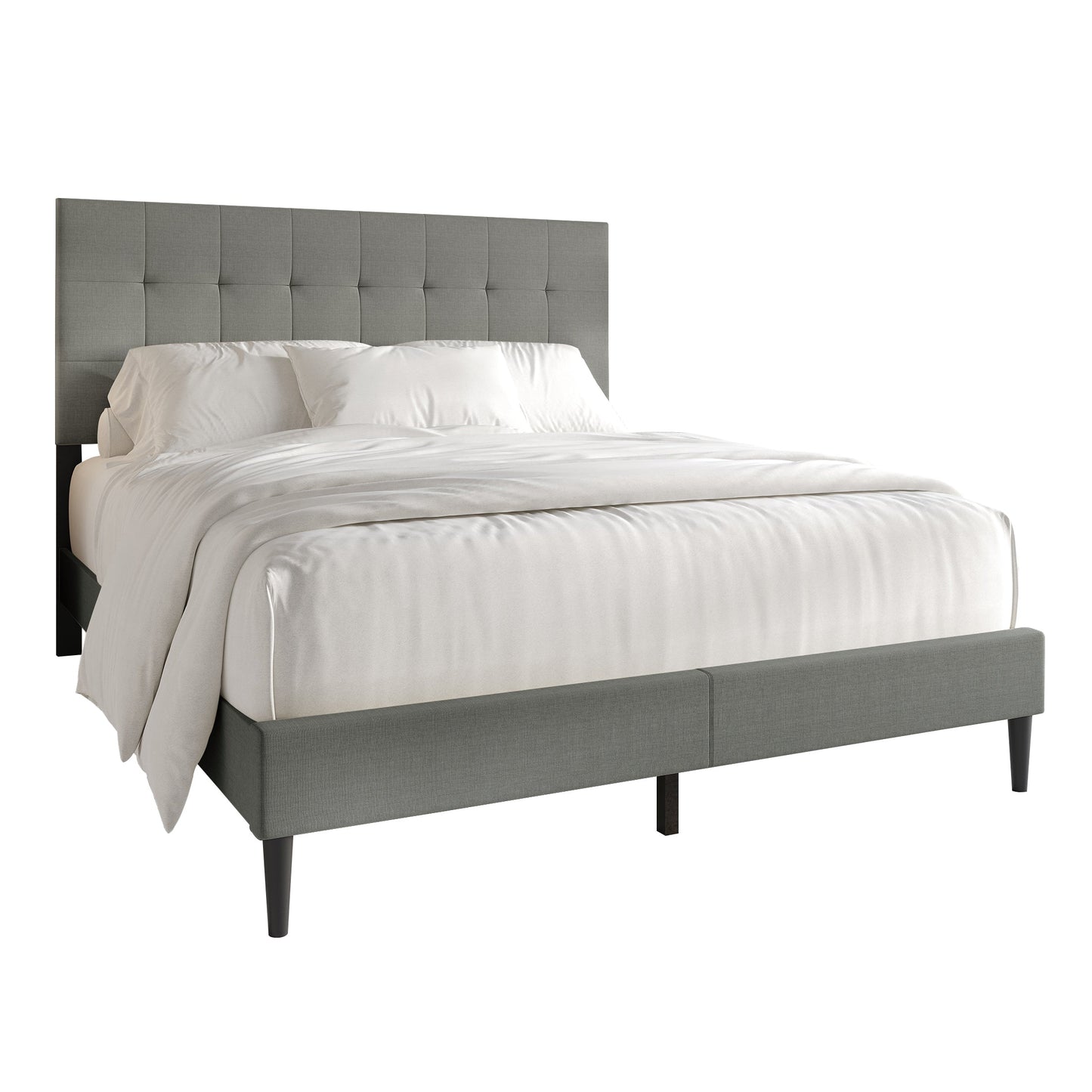 Kearn Clean-Lines Stitching Linen Upholstered Bed