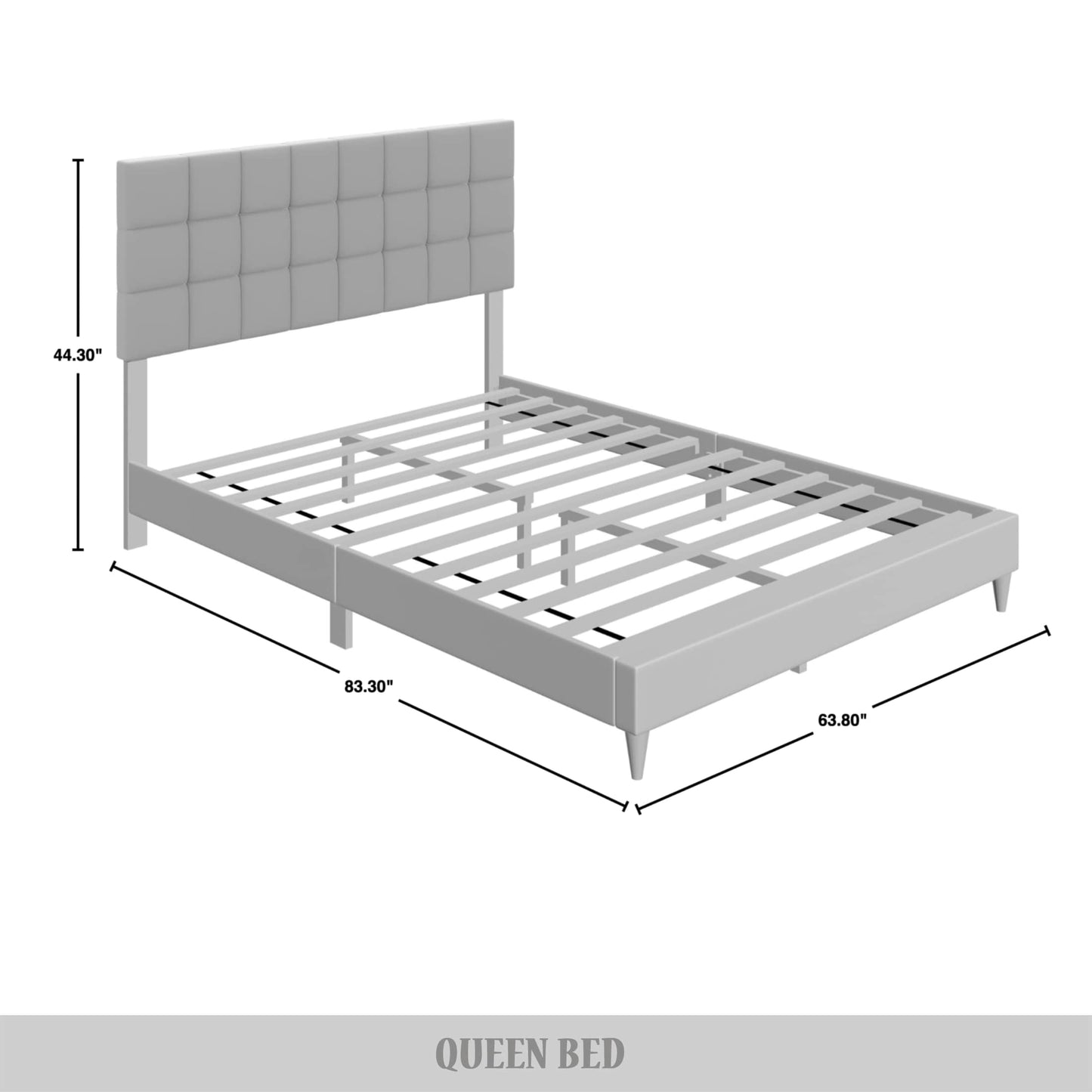 Kearn Clean-Lines Stitching Linen Upholstered Bed
