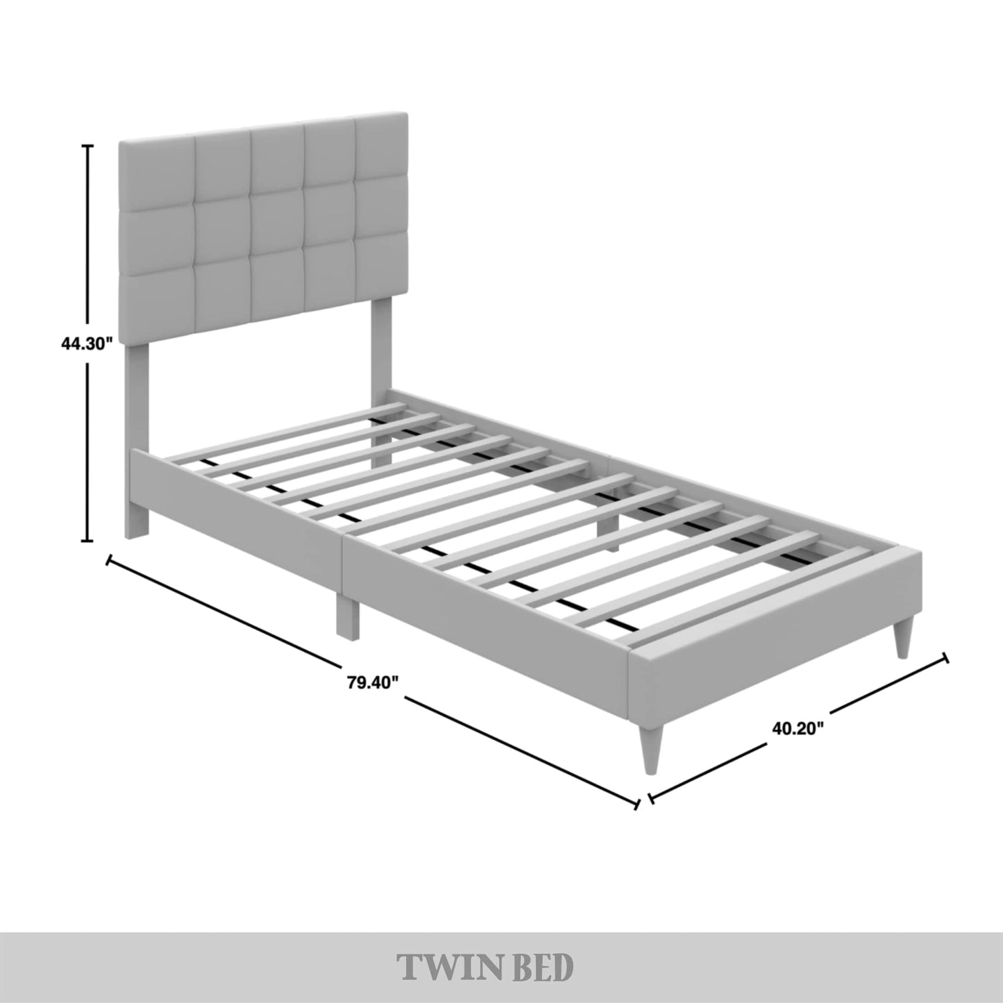 Kearn Clean-Lines Stitching Linen Upholstered Bed