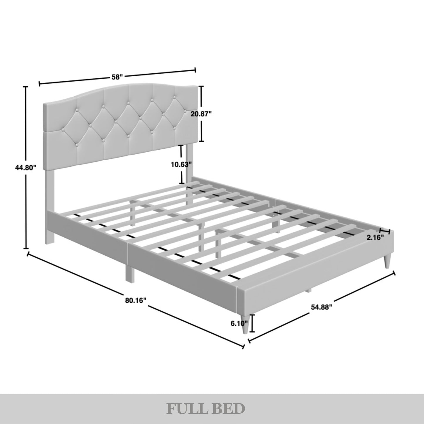 Nahiem Diamond Button Tufted Upholstered Platform Bed