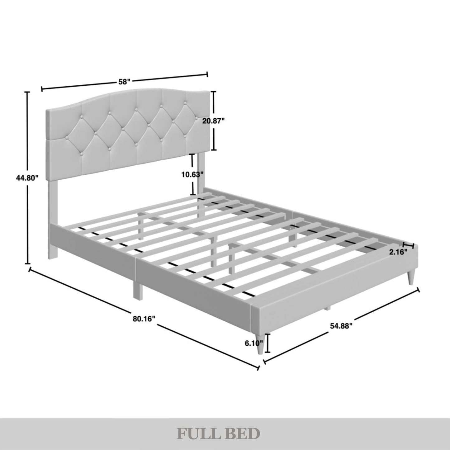 Nahiem Diamond Button Tufted Upholstered Platform Bed