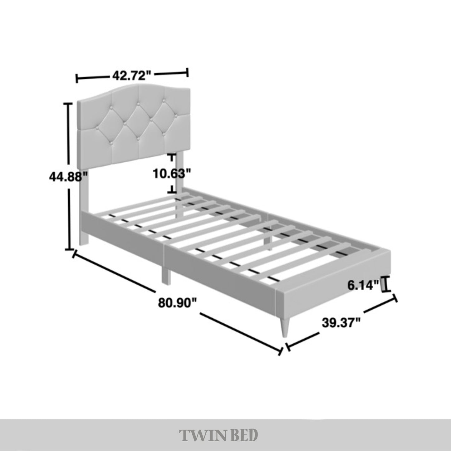 Nahiem Diamond Button Tufted Upholstered Platform Bed