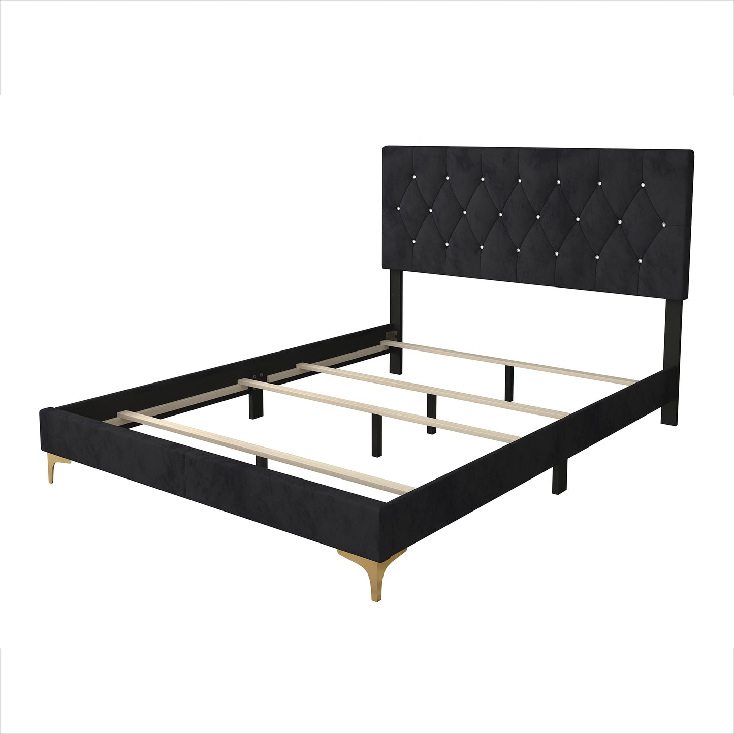 Charlcie 3 Piece Bedroom Nightstands Set Diamond Button Tufted Bed