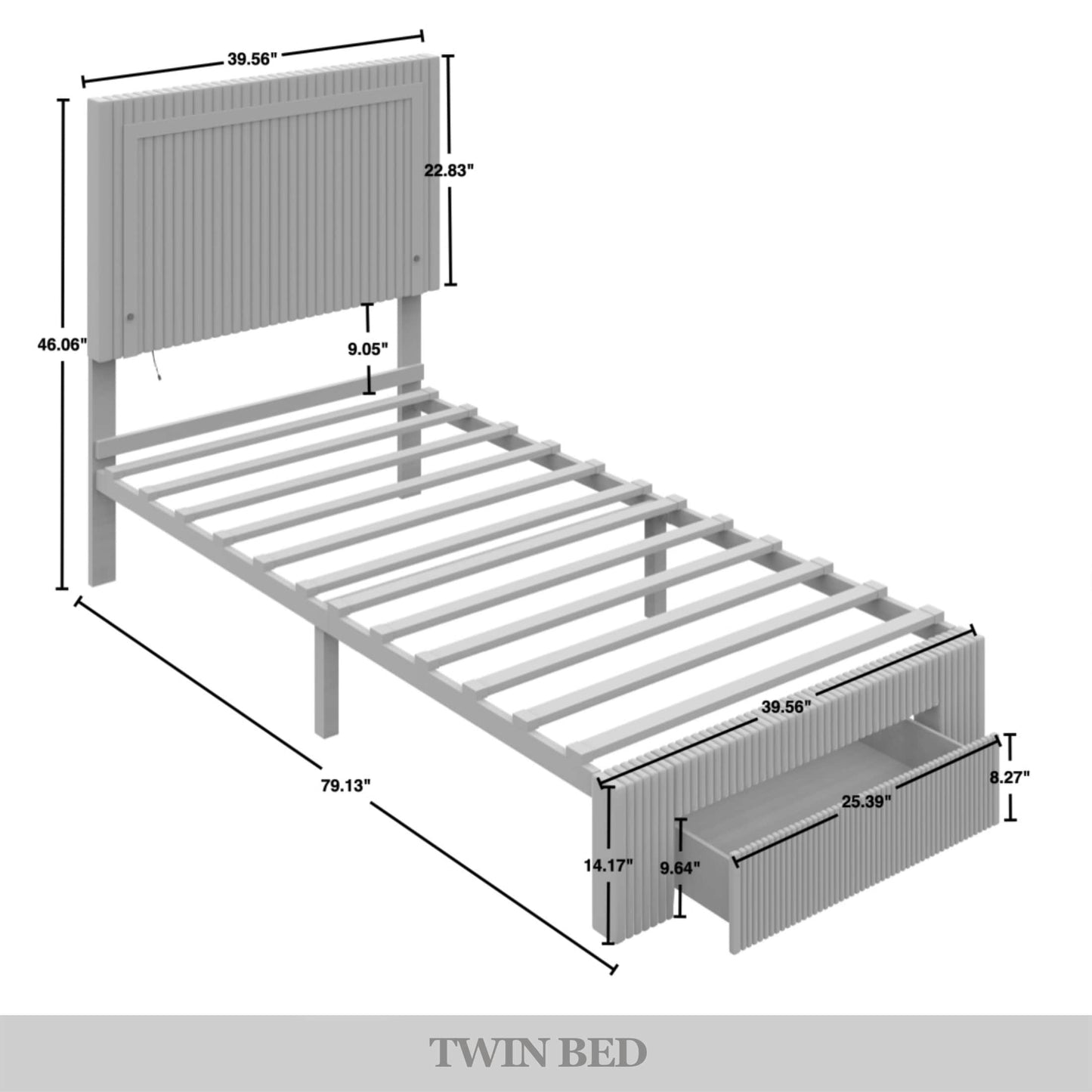 Gouker Velvet Tufted LED Light Platform Storage Bed