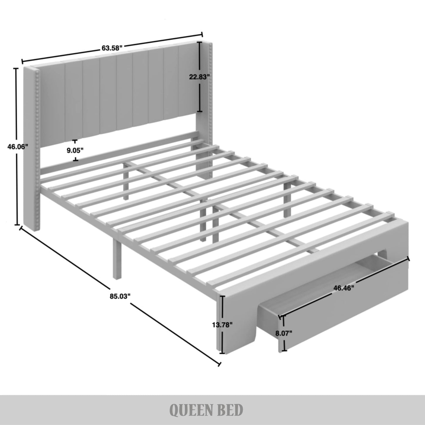 Georgia-Lee Velvet Wingback Tufted Upholstered Platform Storage Bed