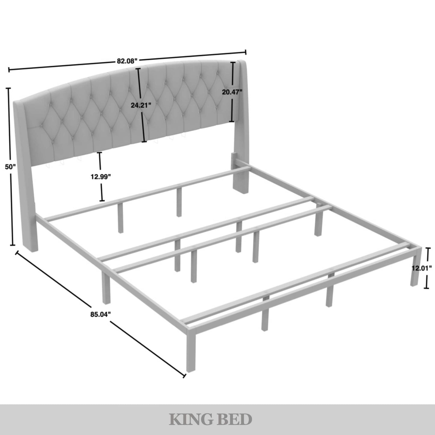 Rissie 3 Piece Bedroom Nightstands Set Classic Button Tufted Bed
