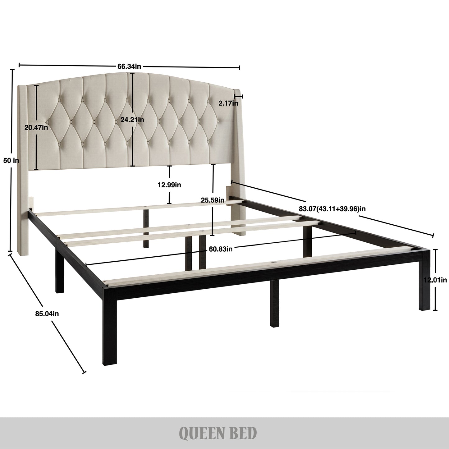Rissie 3 Piece Bedroom Nightstands Set Classic Button Tufted Bed
