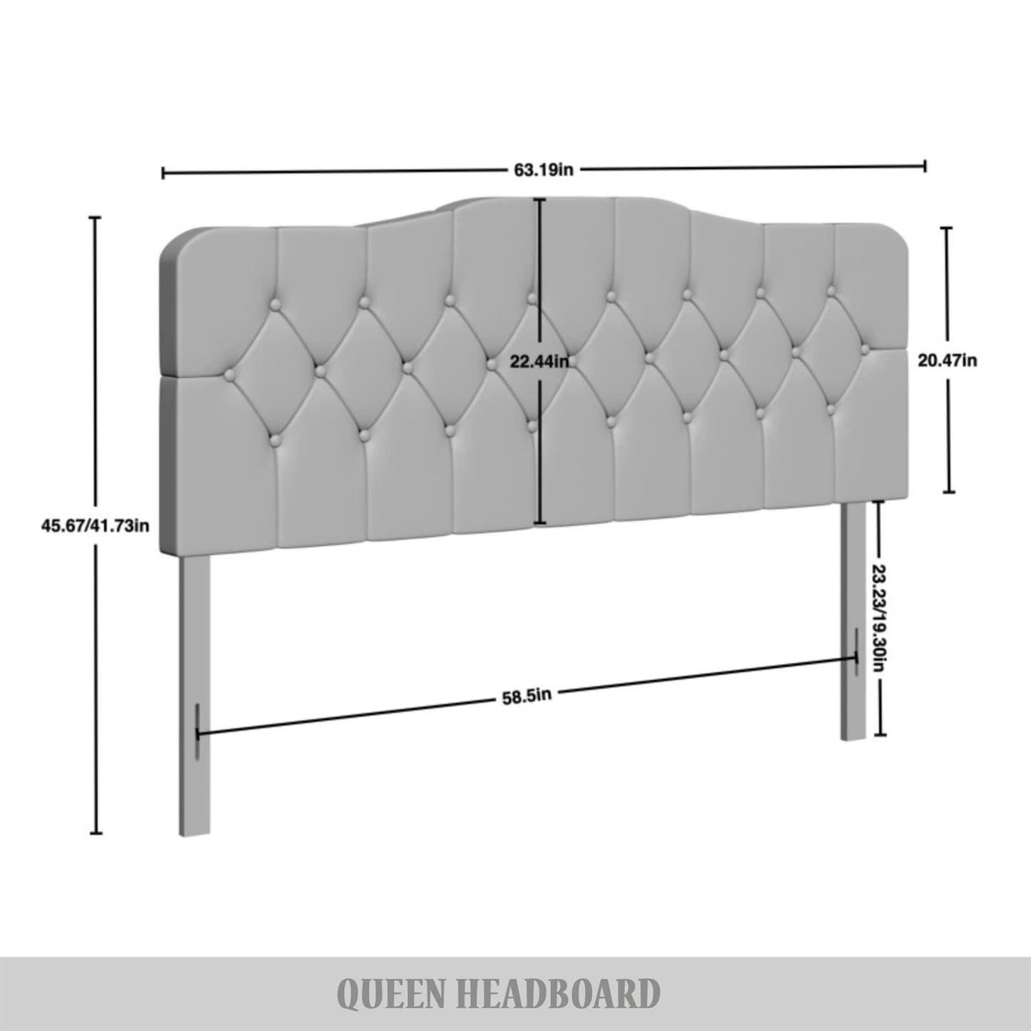 Dvante Velvet Button Tufted Curved Adjustable Headboard