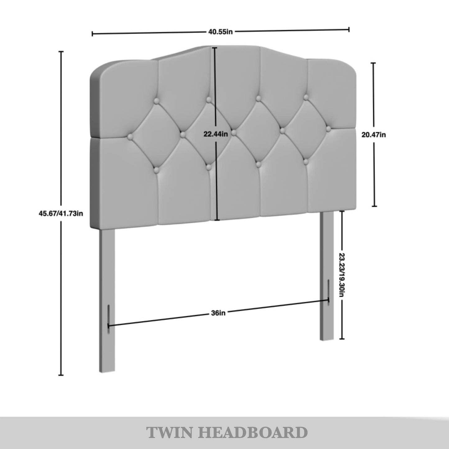 Dvante Velvet Button Tufted Curved Adjustable Headboard