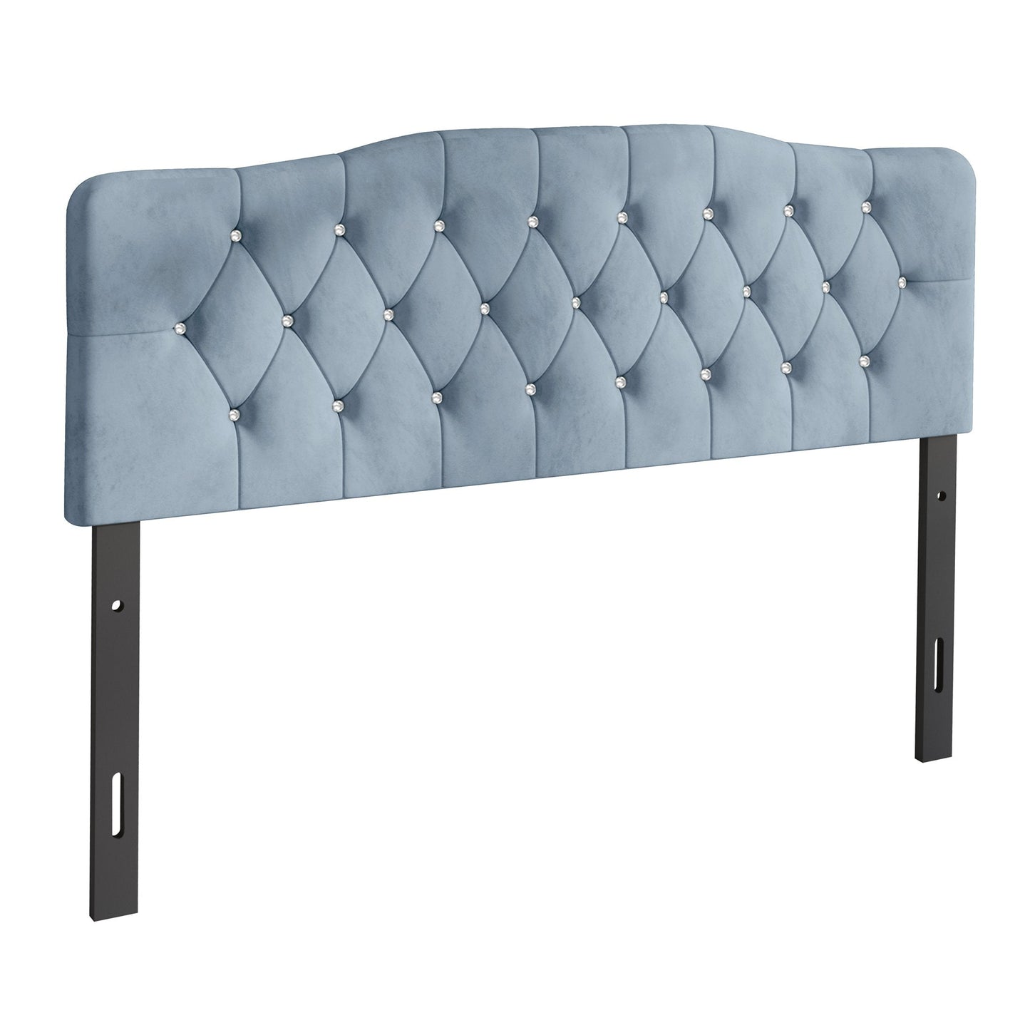 Dvante Velvet Button Tufted Curved Adjustable Headboard