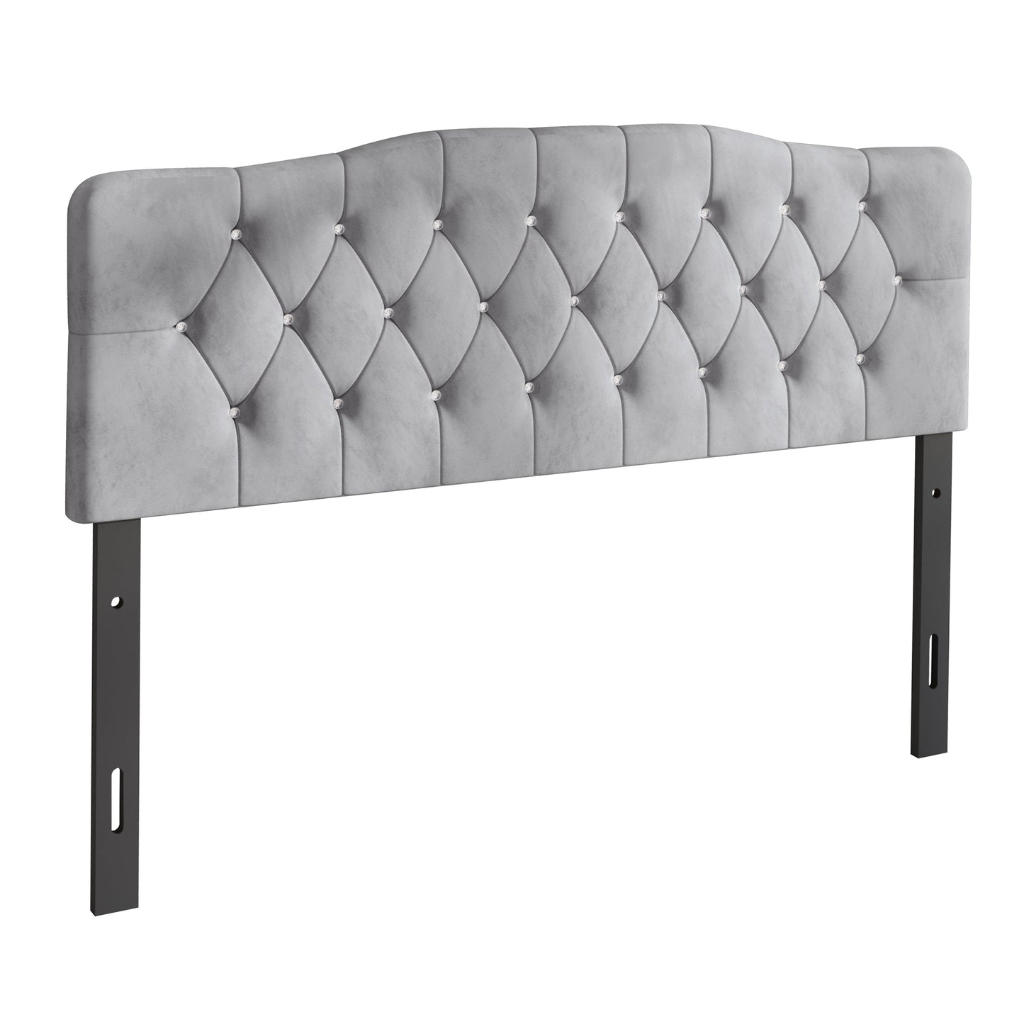 Dvante Velvet Button Tufted Curved Adjustable Headboard