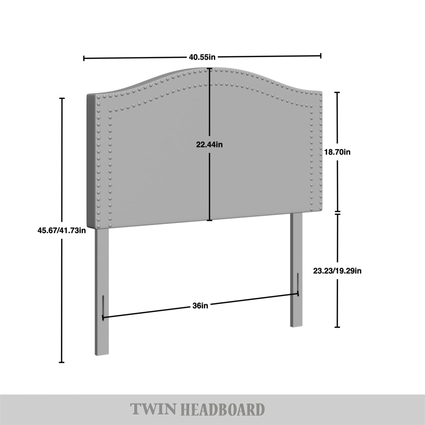 Duyne Velvet Nailhead Trim Upholstered Adjustable Headboard