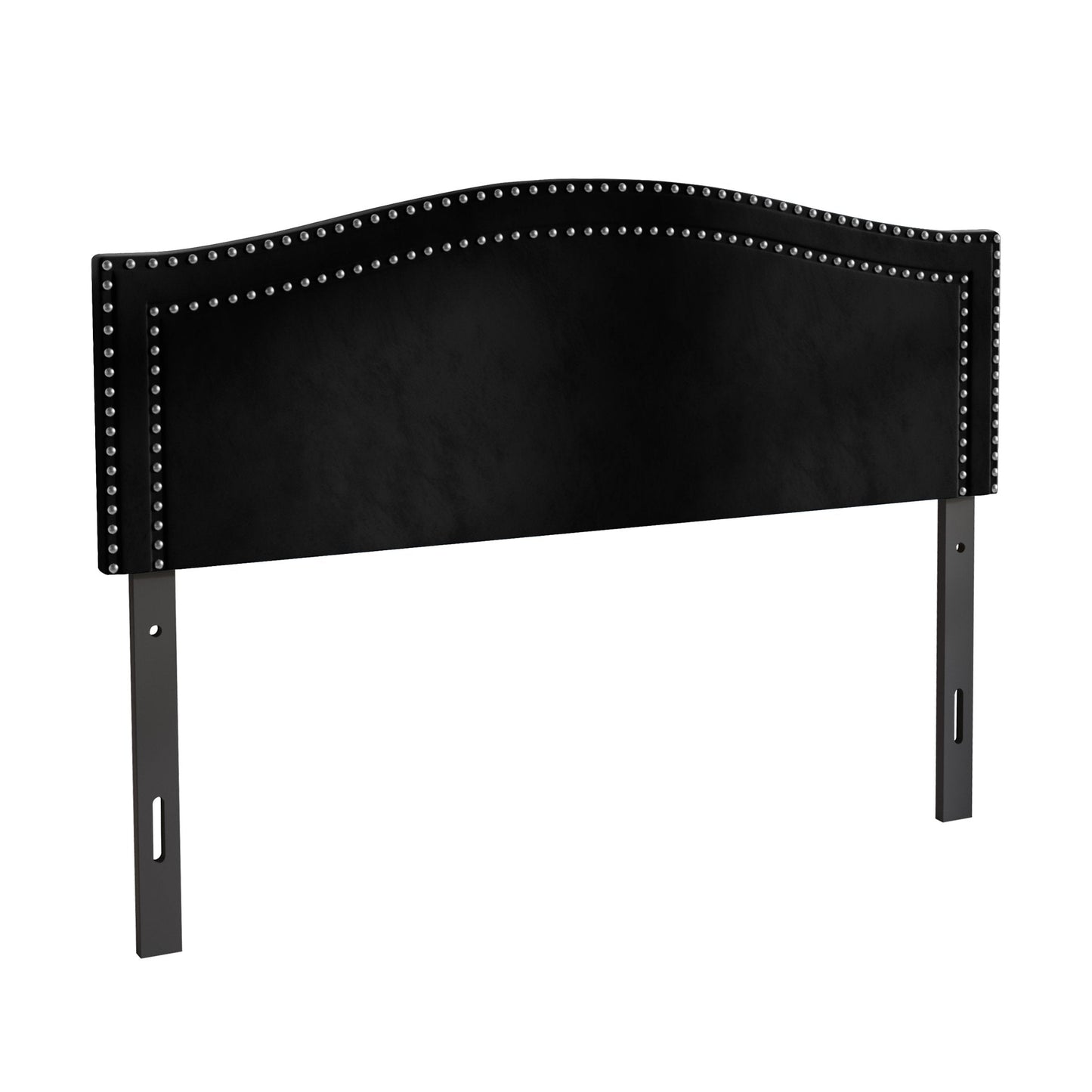 Duyne Velvet Nailhead Trim Upholstered Adjustable Headboard