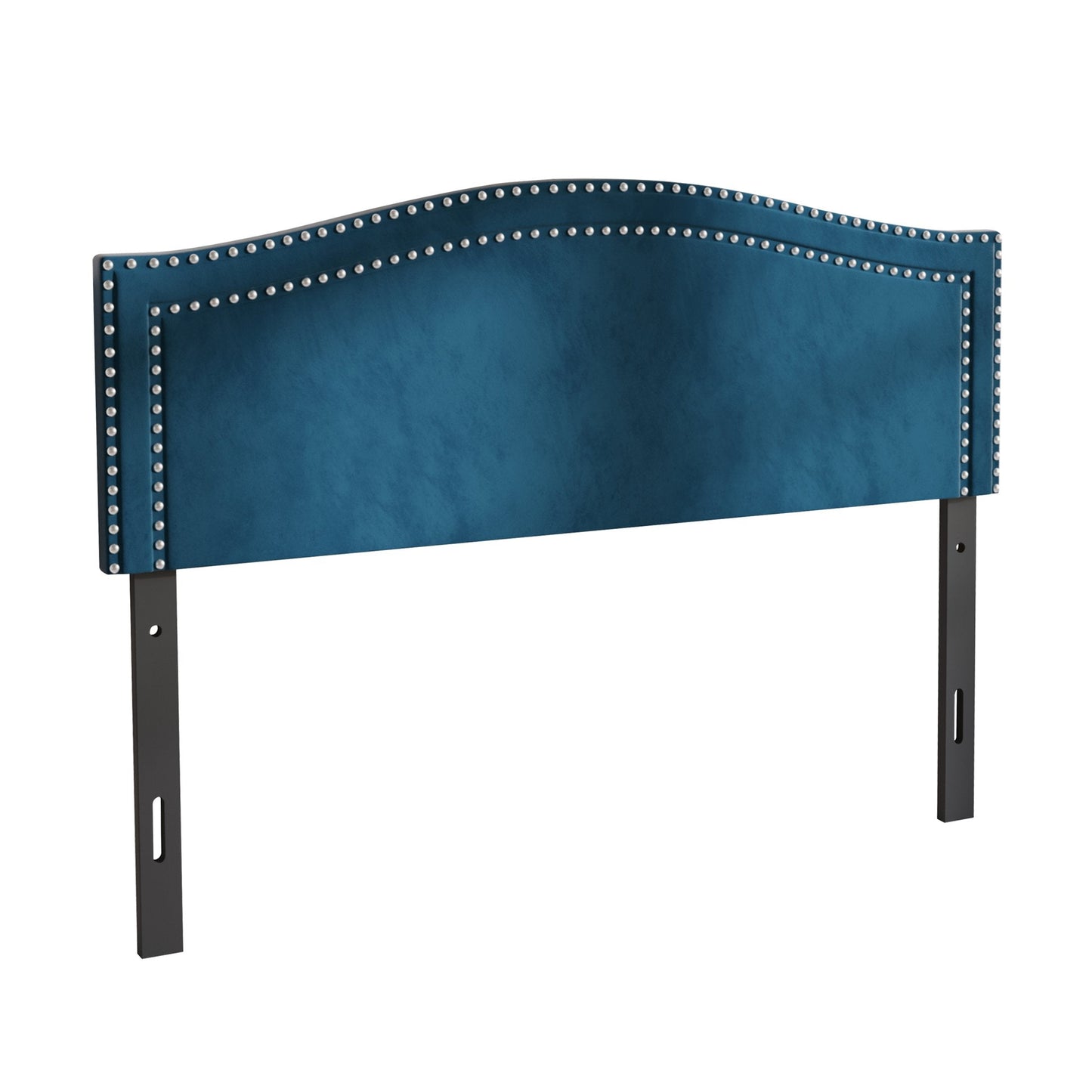 Duyne Velvet Nailhead Trim Upholstered Adjustable Headboard