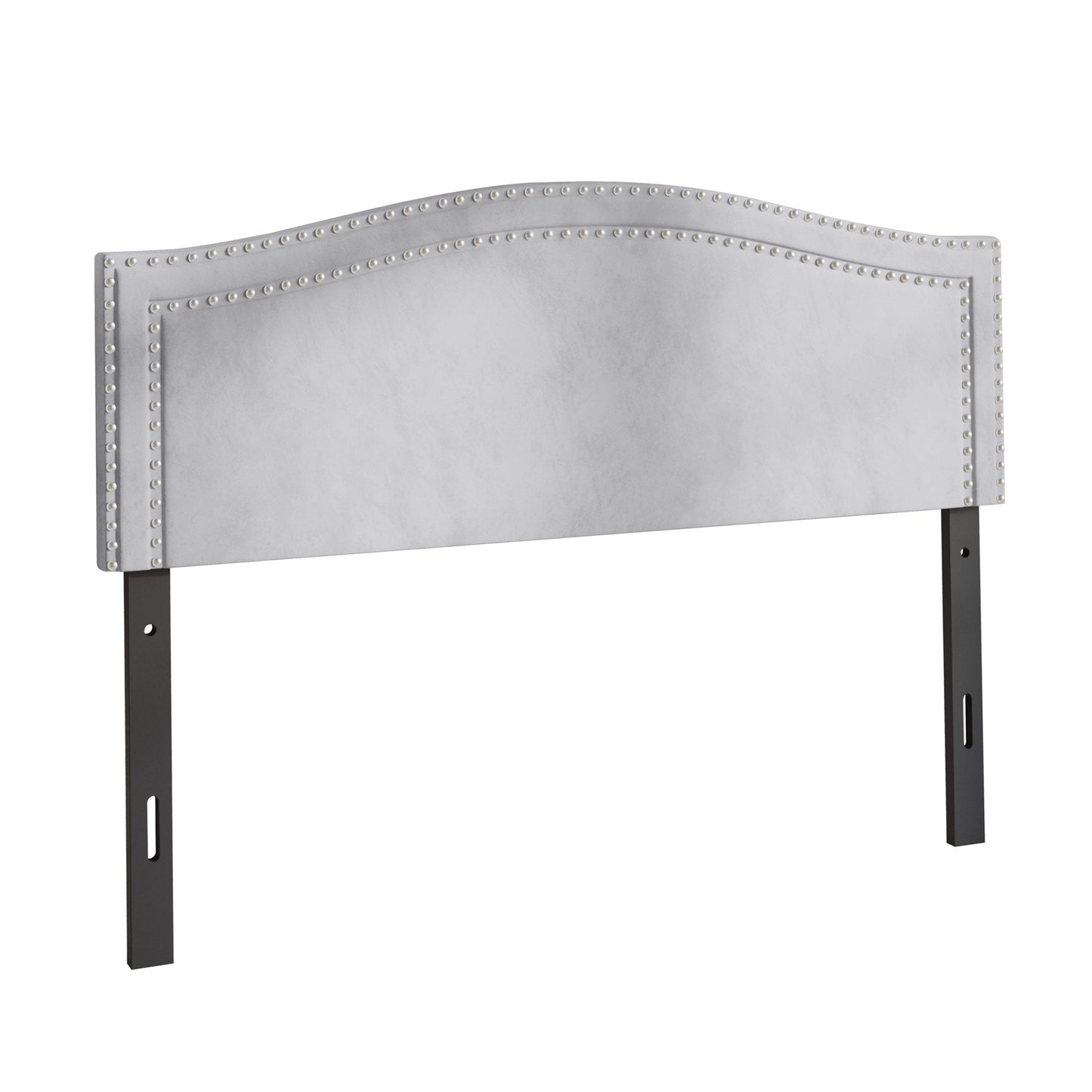 Duyne Velvet Nailhead Trim Upholstered Adjustable Headboard
