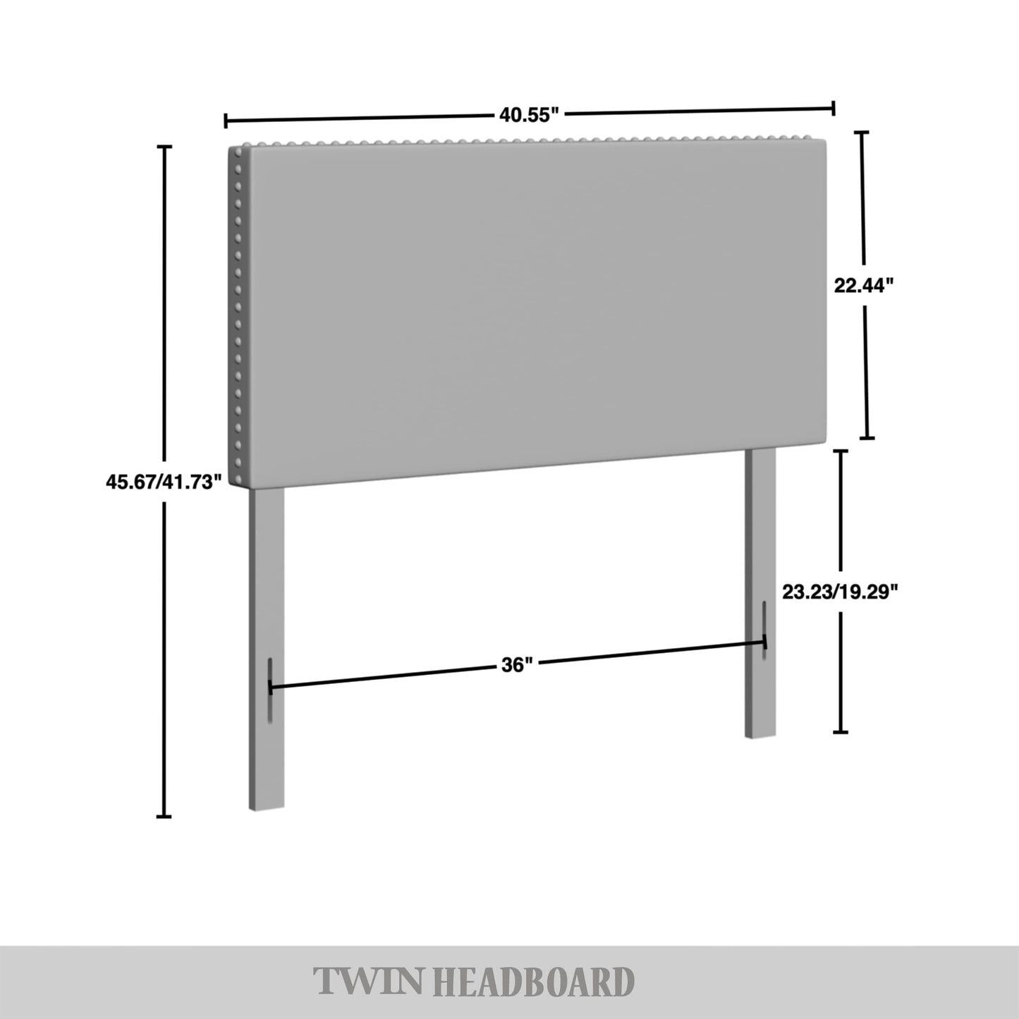 Haawa Velvet Nailhead Trim Upholstered Adjustable Headboard