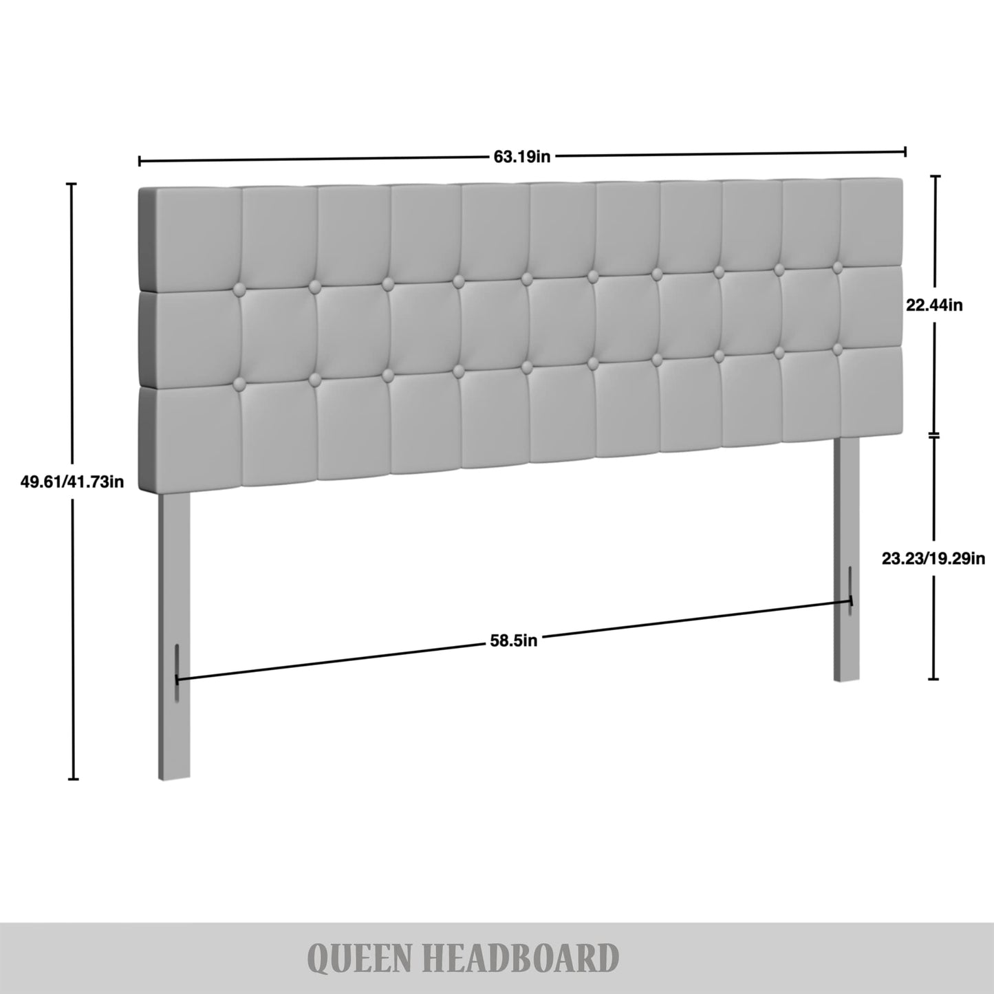 Jadeen Linen Button Tufted Upholstered Adjustable Headboard
