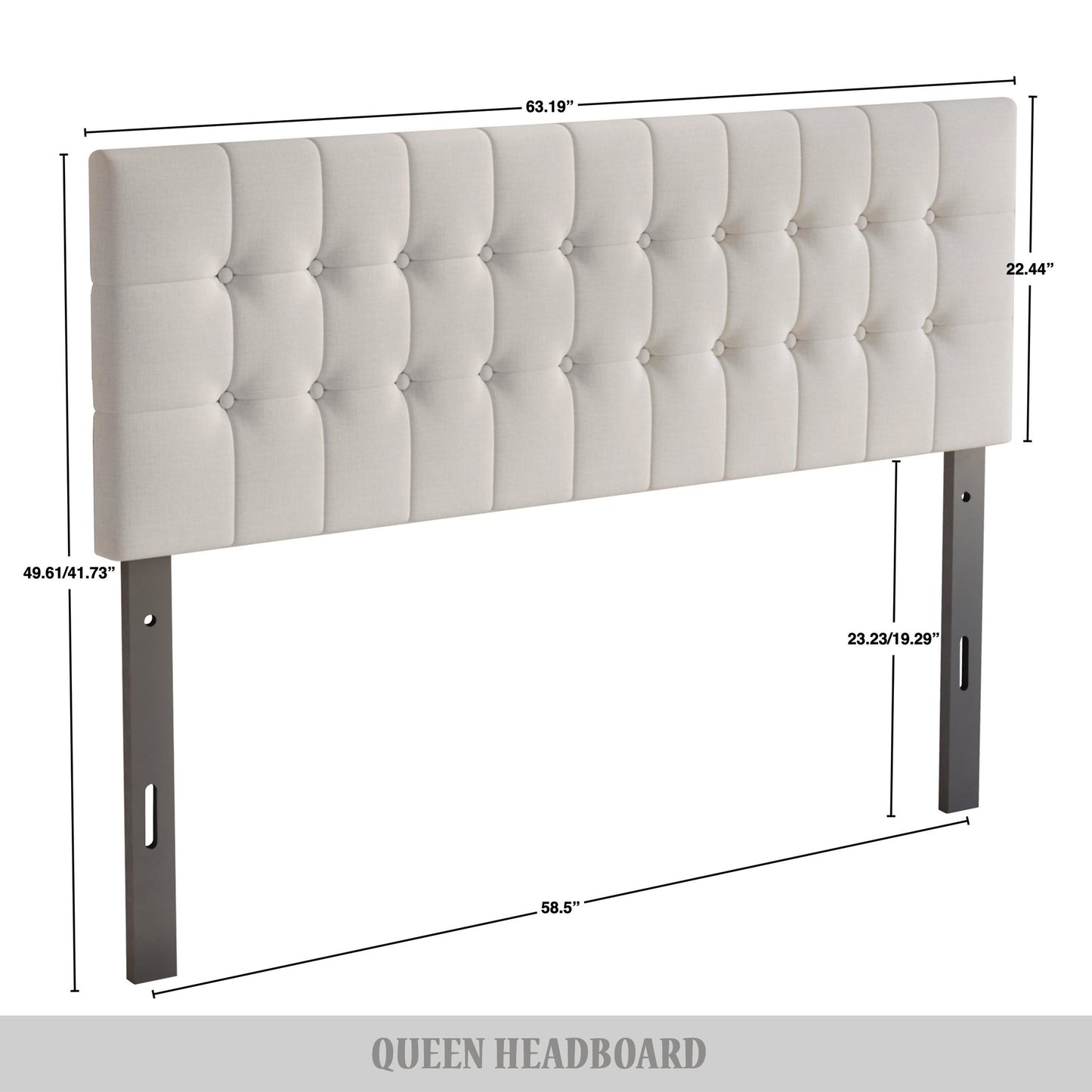 Jadeen Linen Button Tufted Upholstered Adjustable Headboard