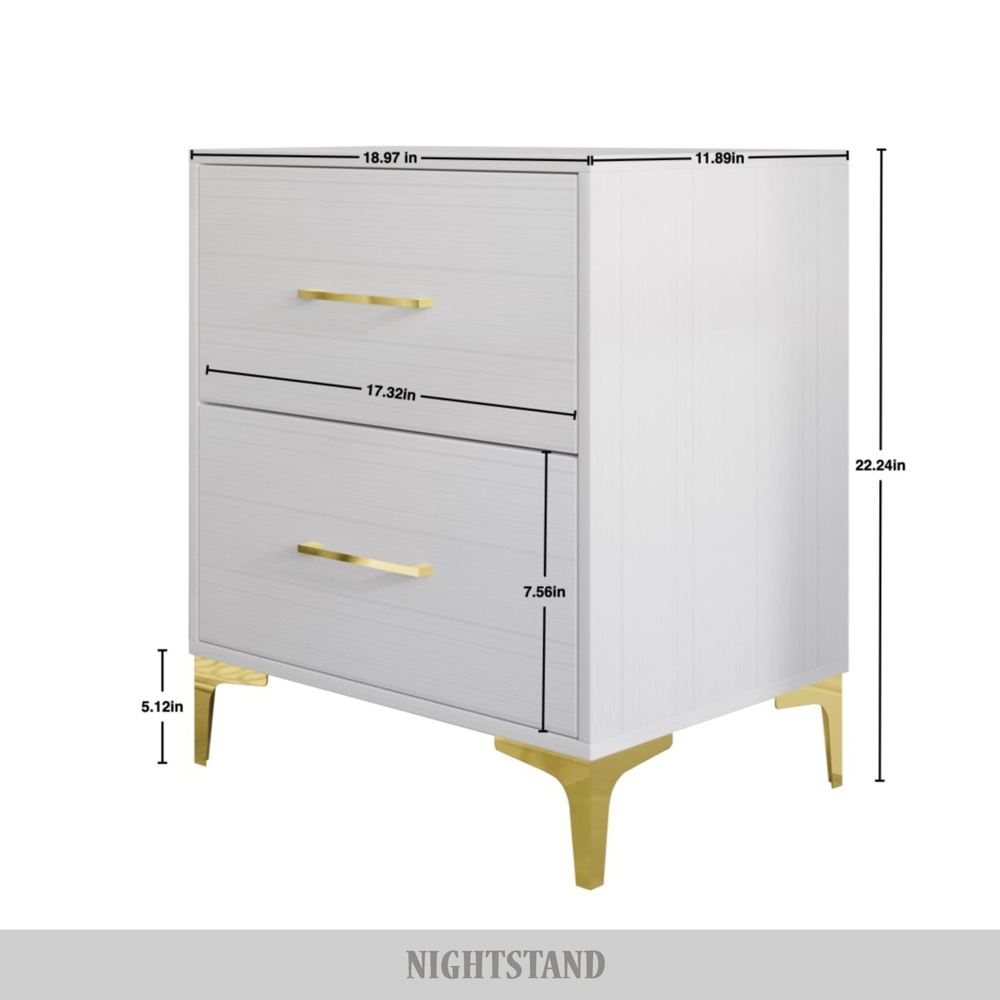 Lausyn 3 Piece Bedroom Nightstands Set Velvet Upholstered Bed