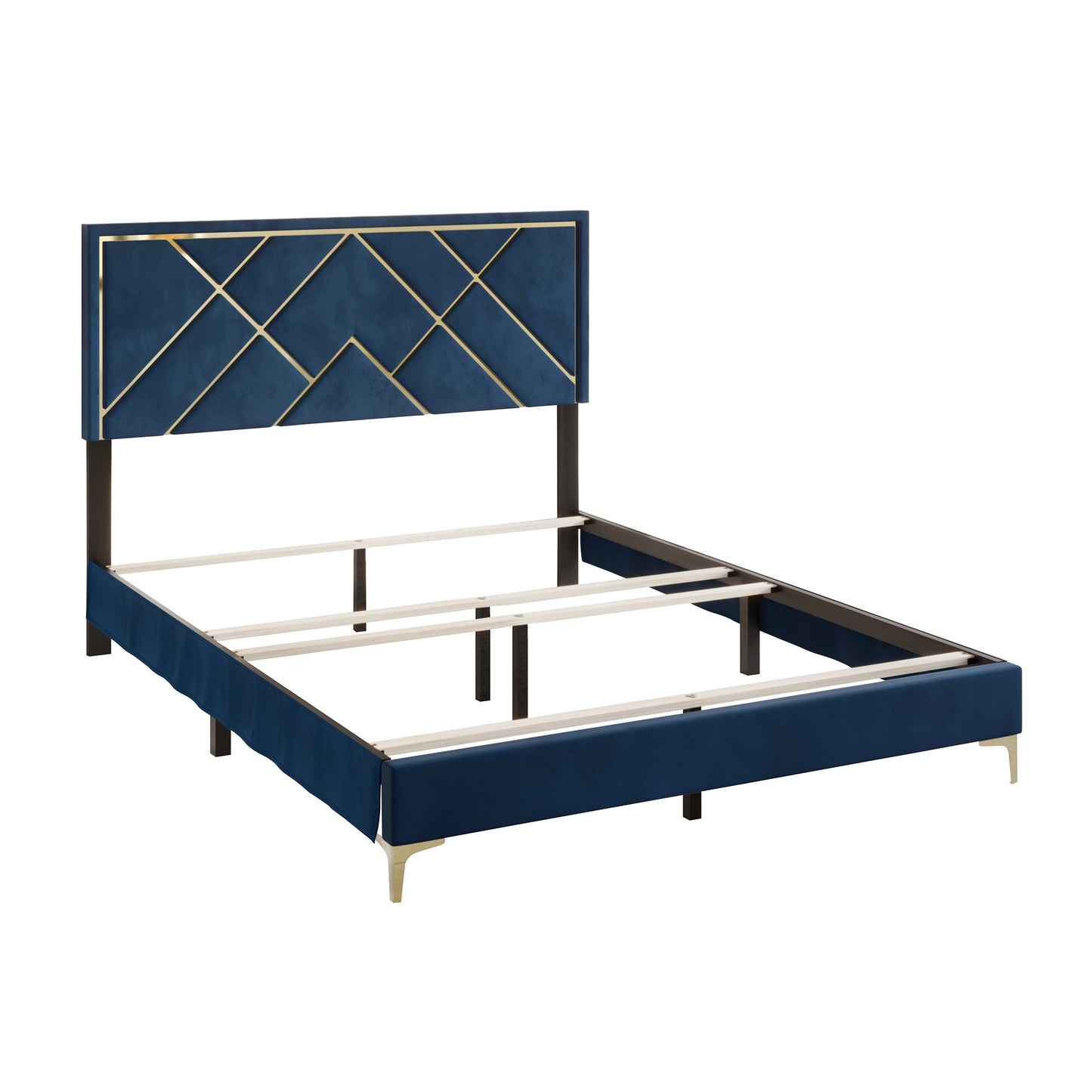 Lausyn 3 Piece Bedroom Nightstands Set Velvet Upholstered Bed