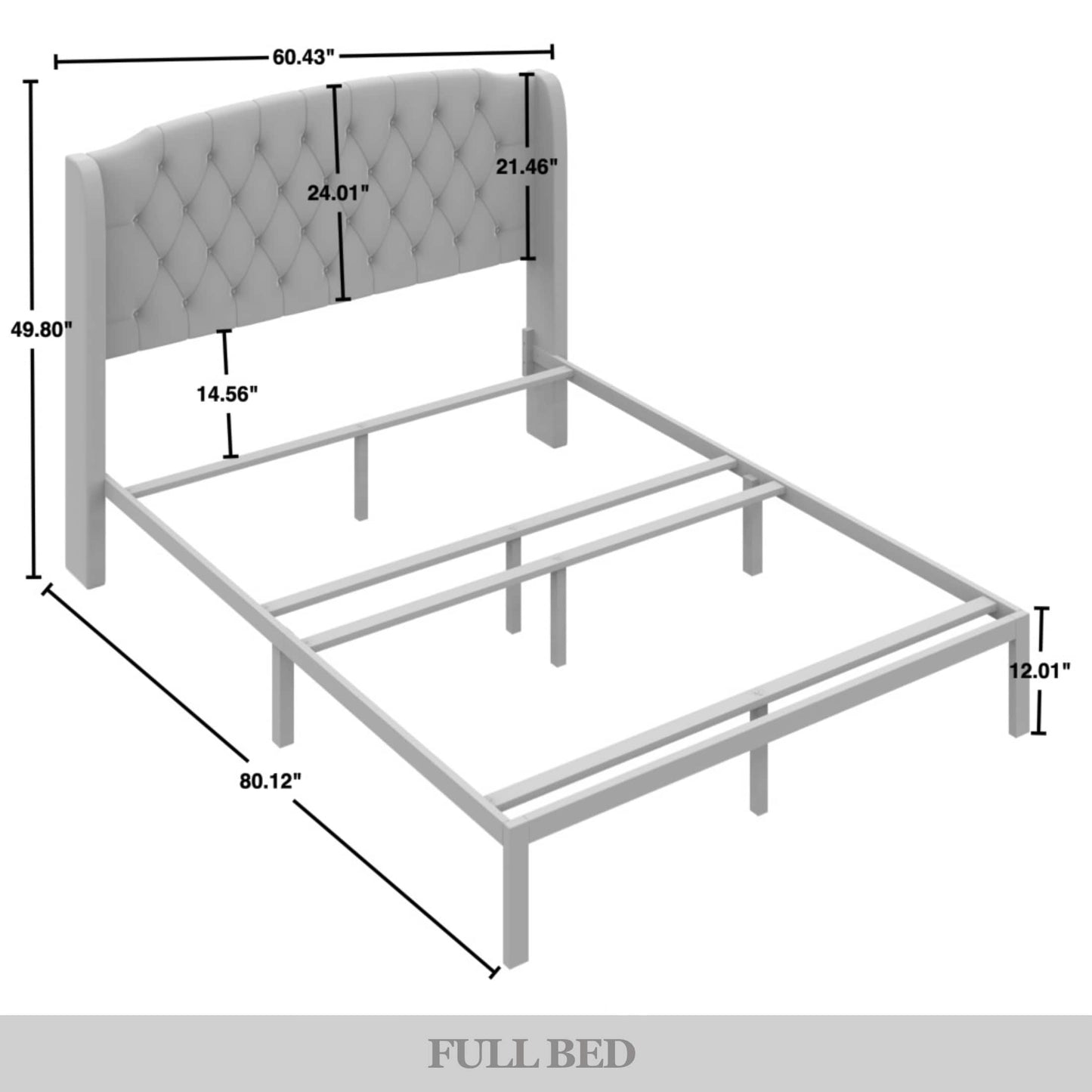 Tyreese 2 Piece Bedroom Bench Set Velvet Wingback Upholstered Bed