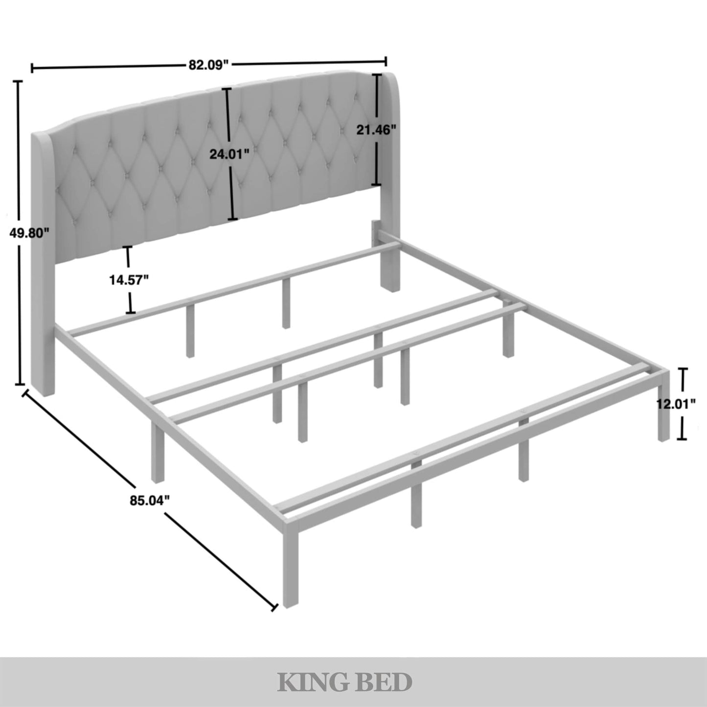 Tyreese 2 Piece Bedroom Bench Set Velvet Wingback Upholstered Bed