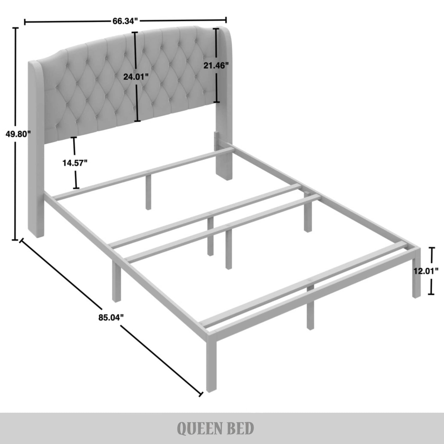 Tyreese 2 Piece Bedroom Bench Set Velvet Wingback Upholstered Bed