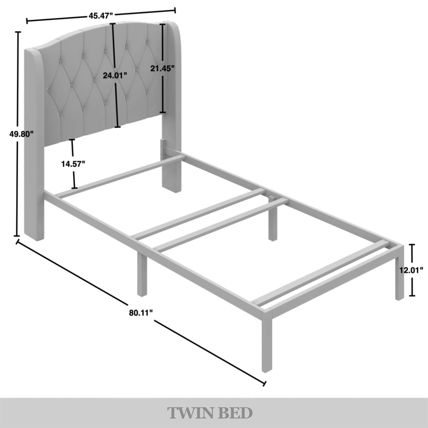 Tyreese 2 Piece Bedroom Bench Set Velvet Wingback Upholstered Bed